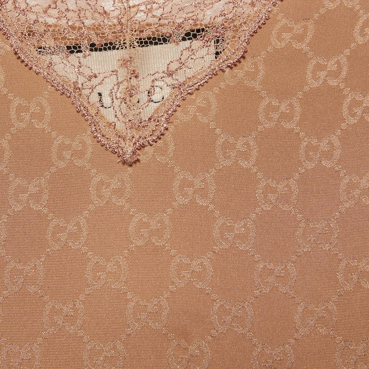 GG silk and lace lingerie top - 3