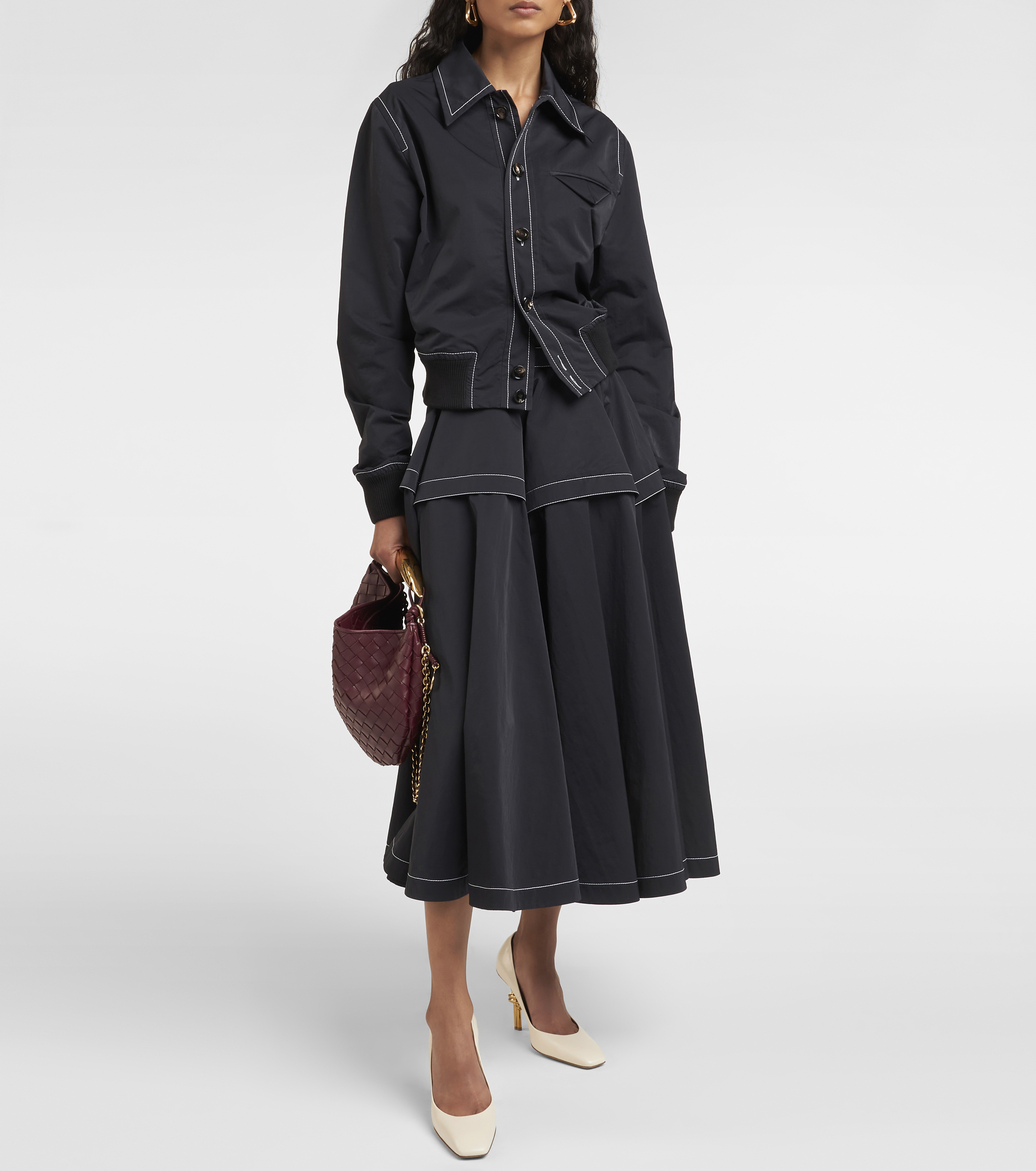 Bottega Veneta Pleated midi skirt | mytheresa | REVERSIBLE