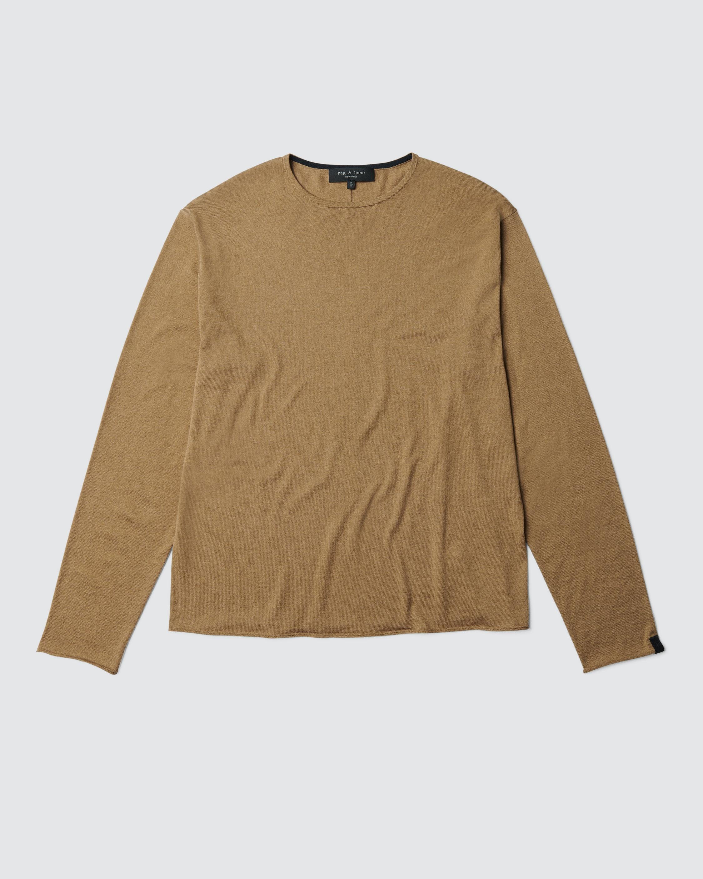Reid Knit Merino Long Sleeve Tee
Mercerized Wool Blend T-Shirt - 1