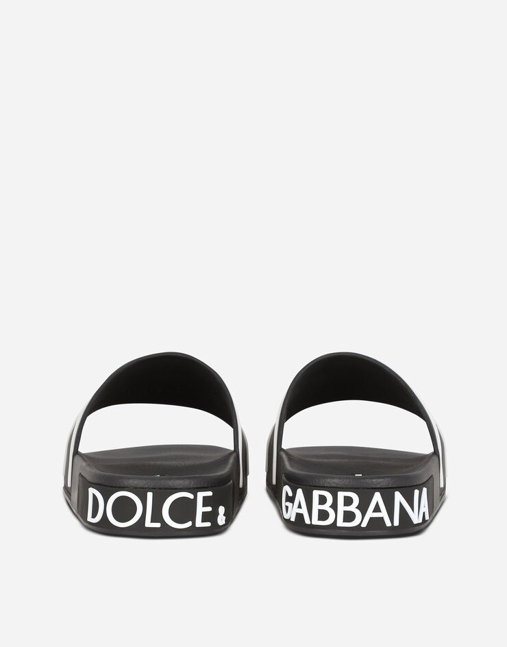 Rubber beachwear sliders with Dolce&Gabbana milano and crown - 3