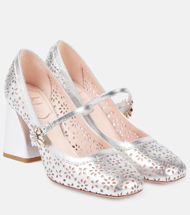 Très Vivier metallic leather Mary Jane pumps - 1