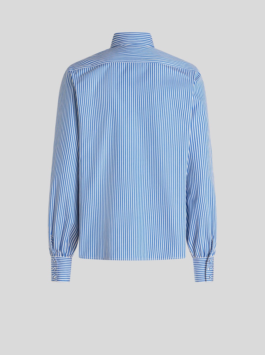 Tシャツ・カットソー ETRO SS25 'Pegaso' striped shirt (MRIB000499TR575 S8461) Etro STRIPED SHIRT WITH LOGO | REVERSIBLE