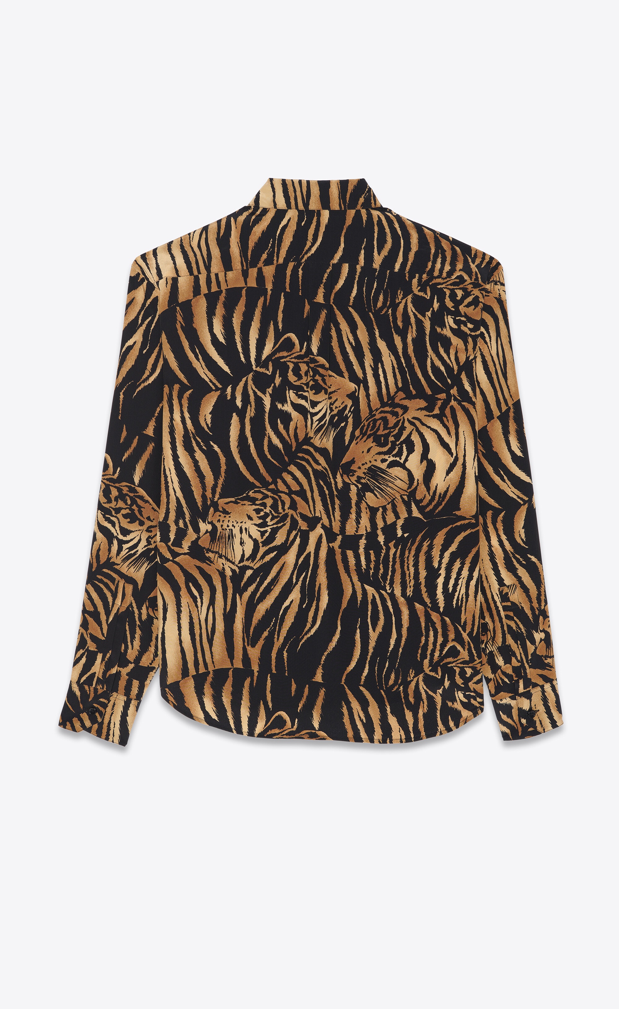 shirt in tiger print crepe de chine - 3