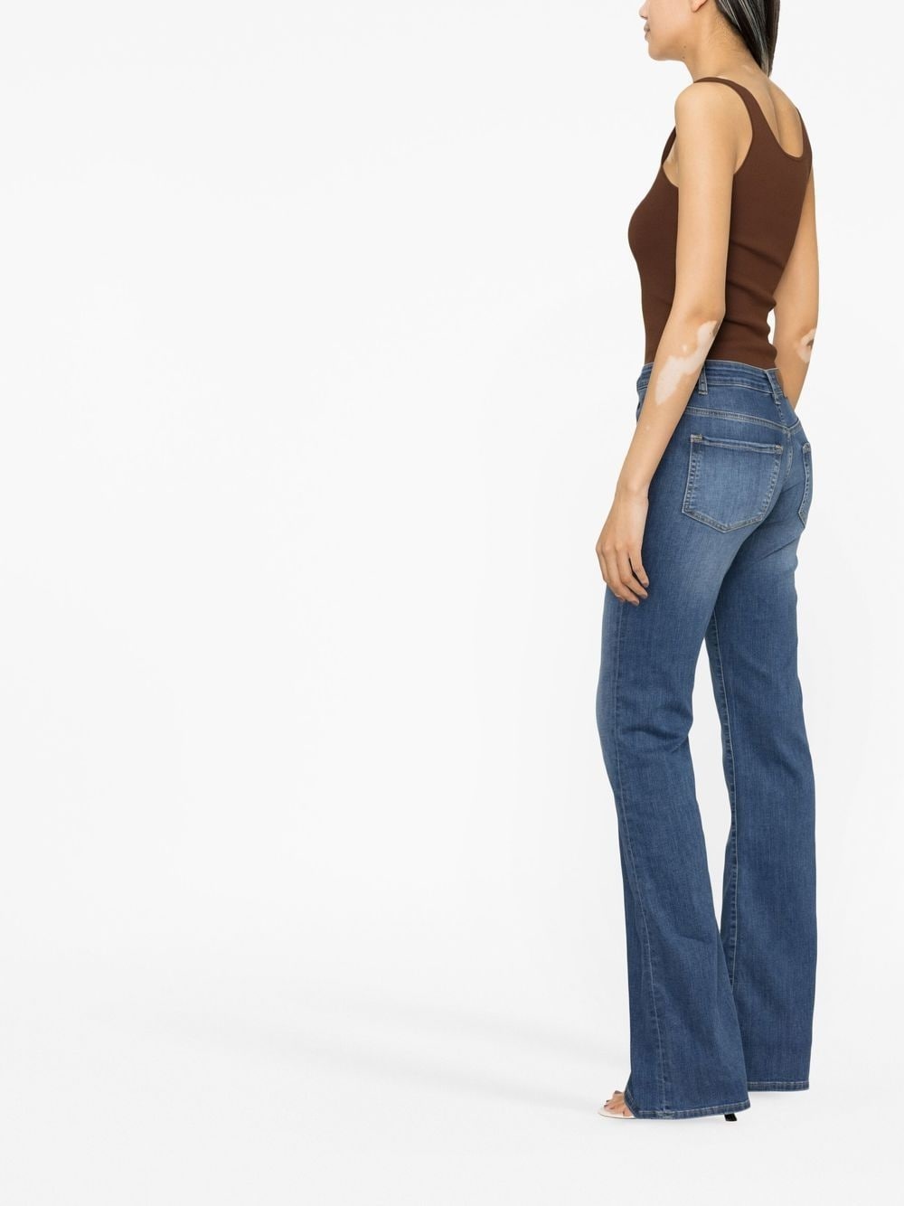 dropped waist flared jeans - 3
