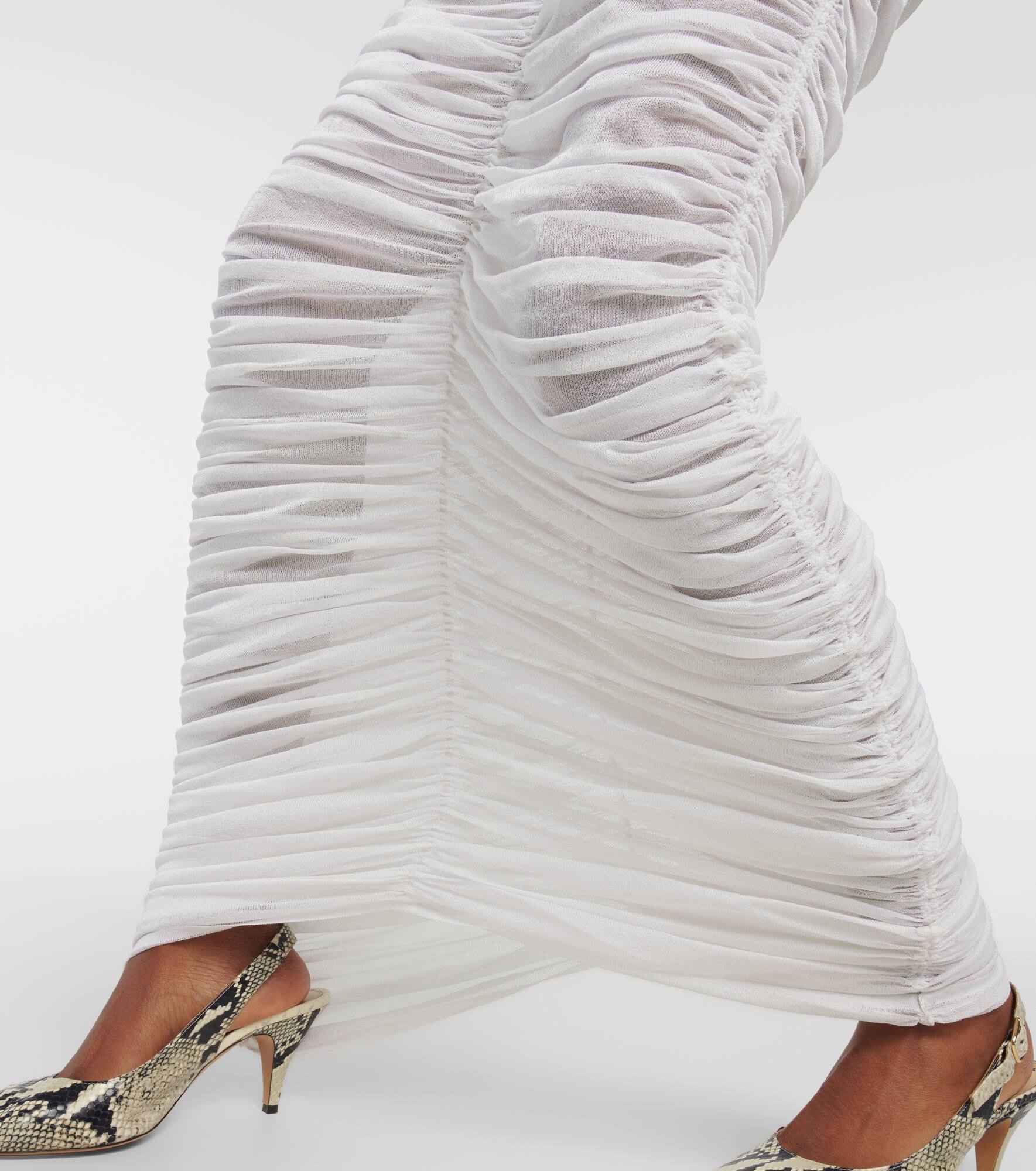 Laure ruched silk-blend maxi skirt - 5