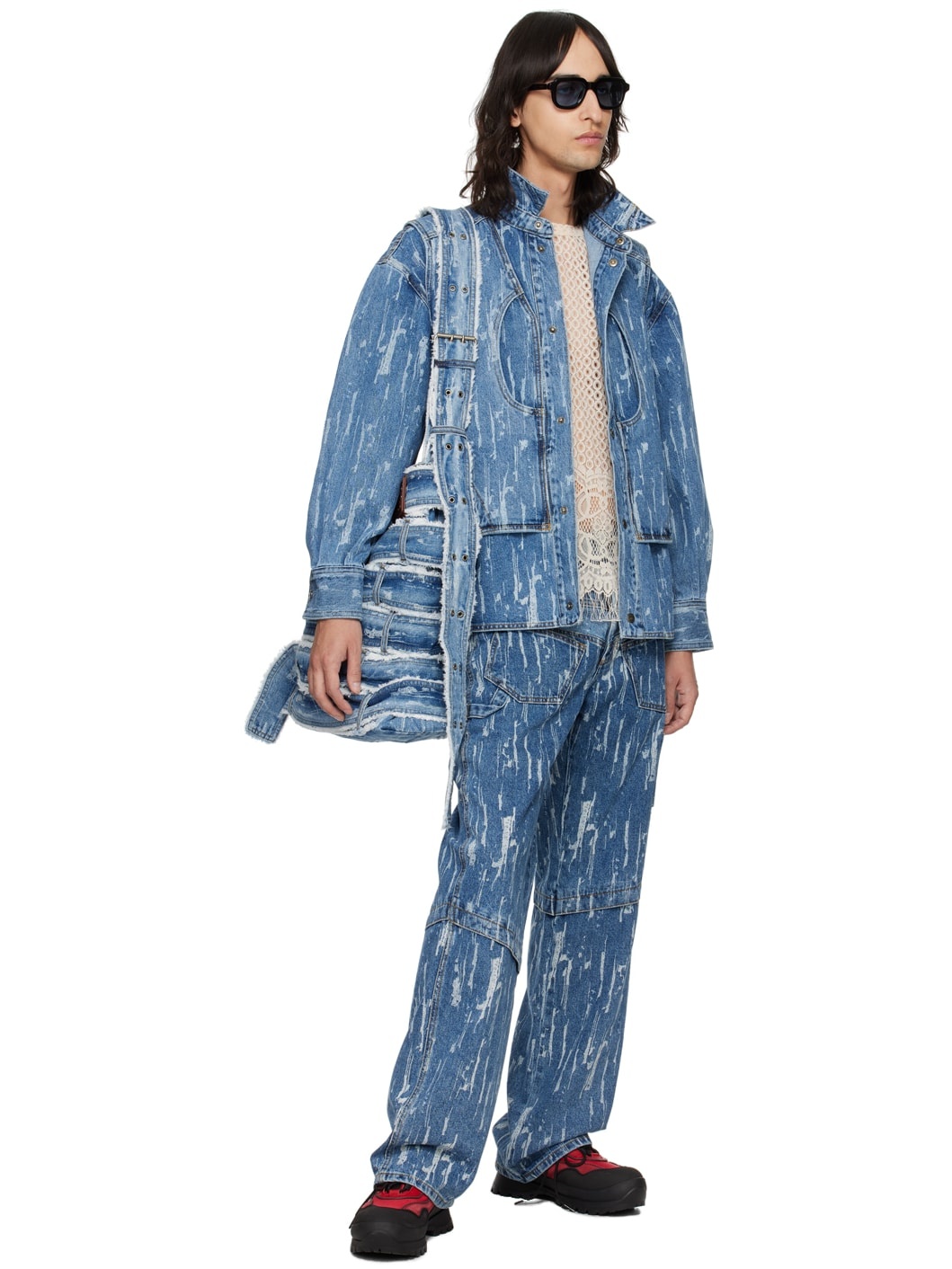 Blue Layered Denim Jacket - 4
