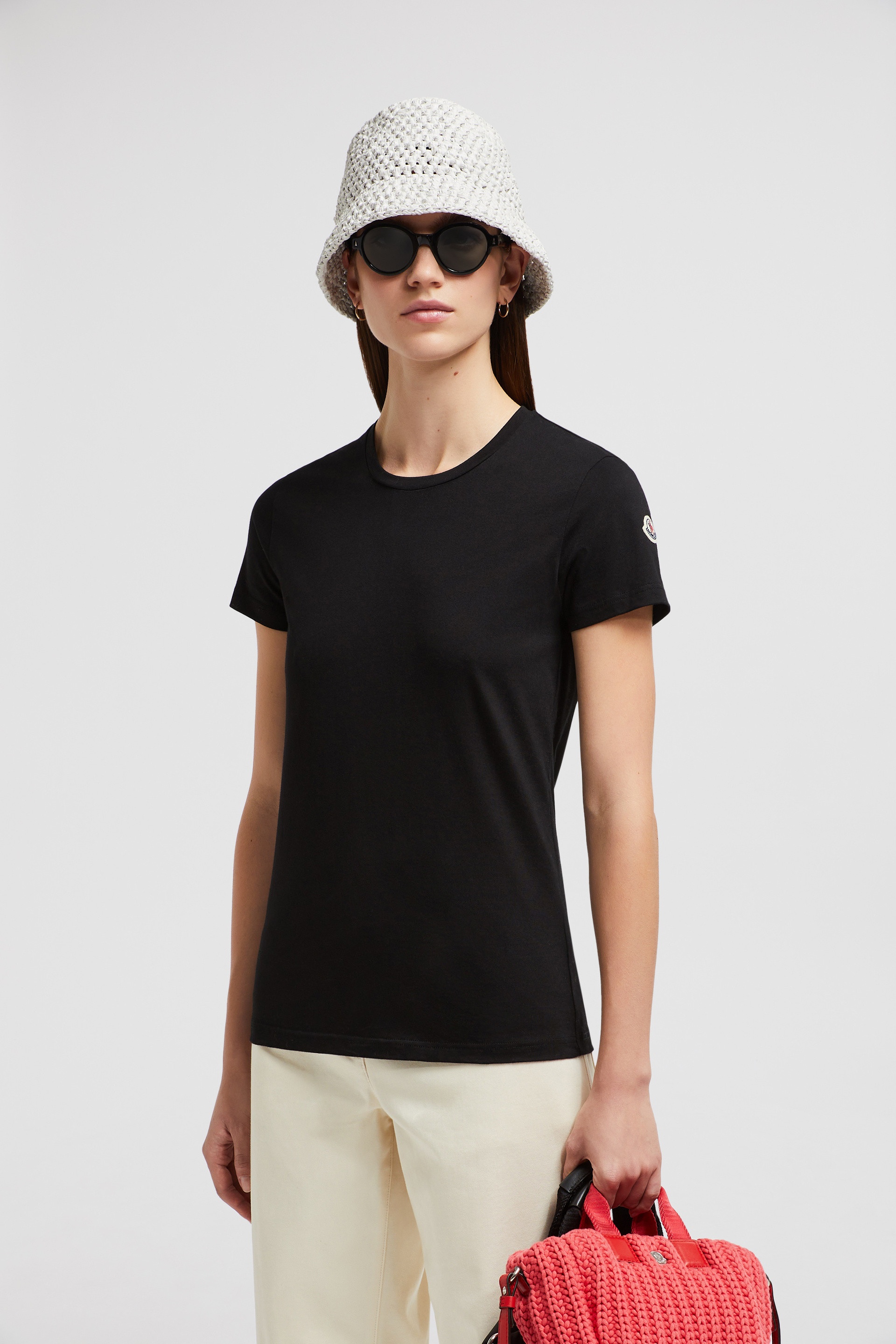 Moncler Logo Patch Cotton Jersey T-Shirt | REVERSIBLE