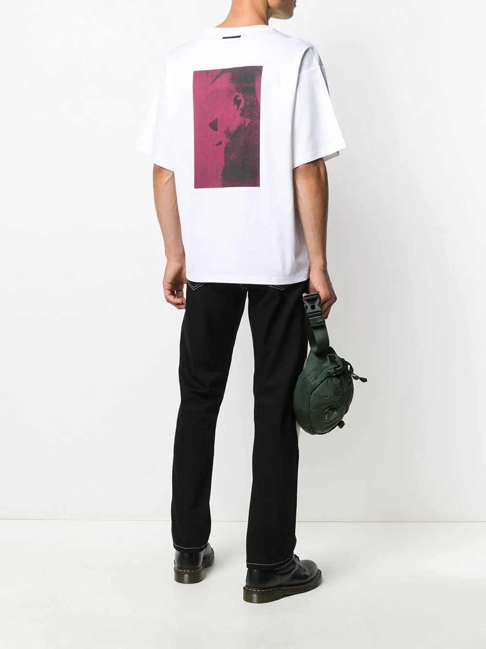 rear photographic print crew neck T-shirt - 2