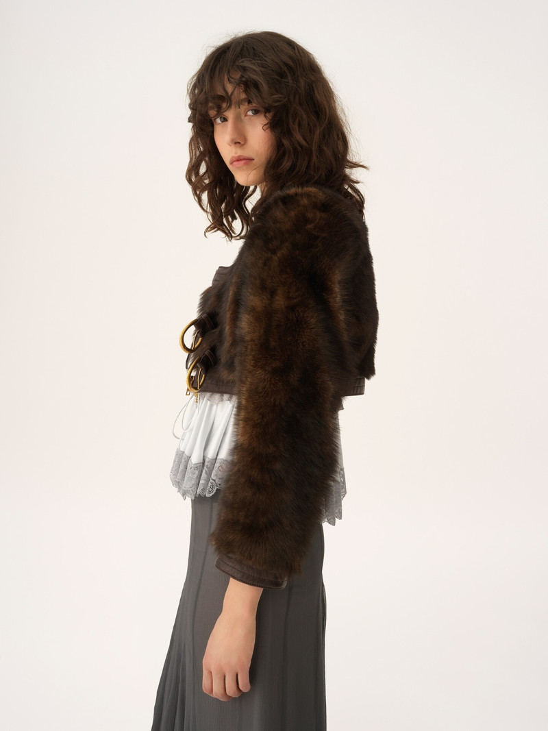 CROPPED SPENCER JACKET IN LEATHER 5