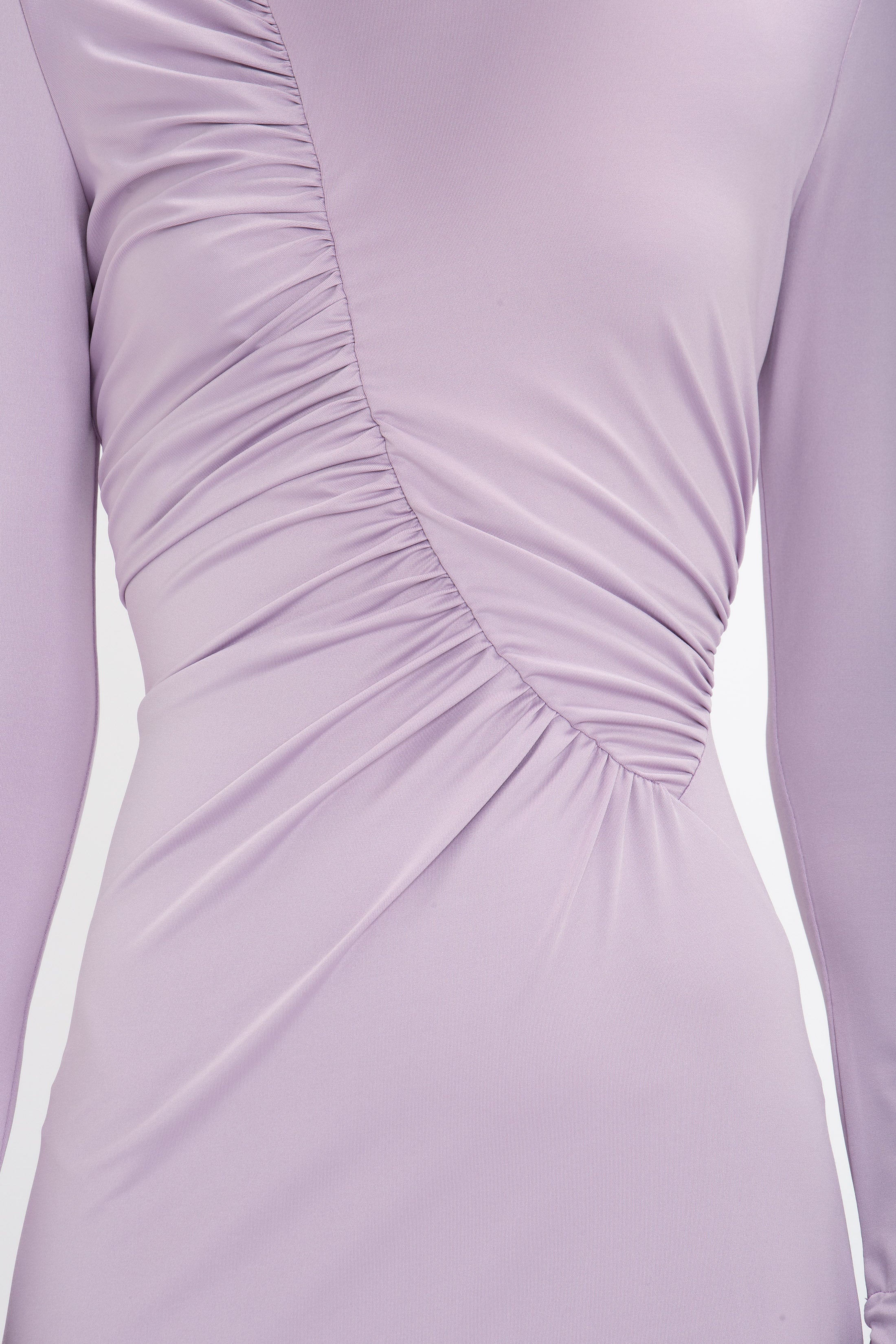 Ruched Detail Floor-Length Gown In Petunia - 5