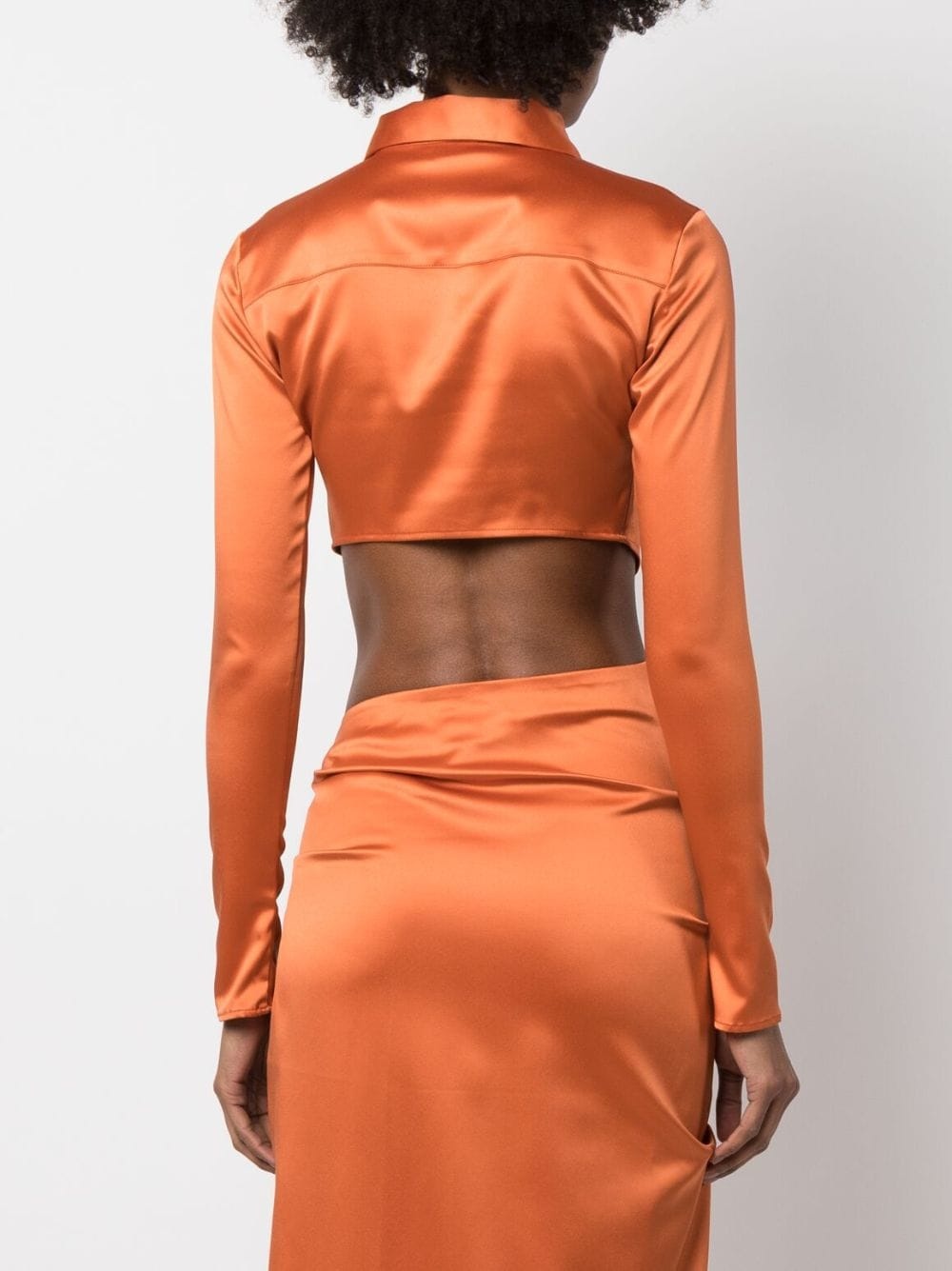 cropped satin shirt - 4