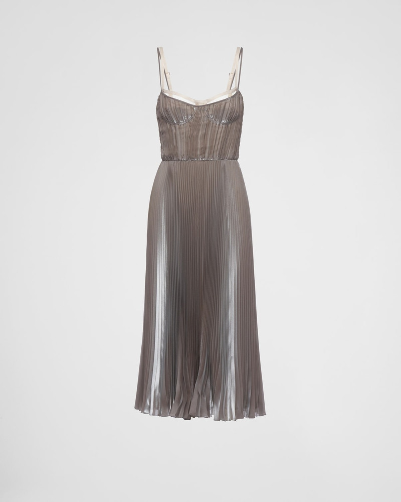 Technical voile sunray pleat midi-dress 1
