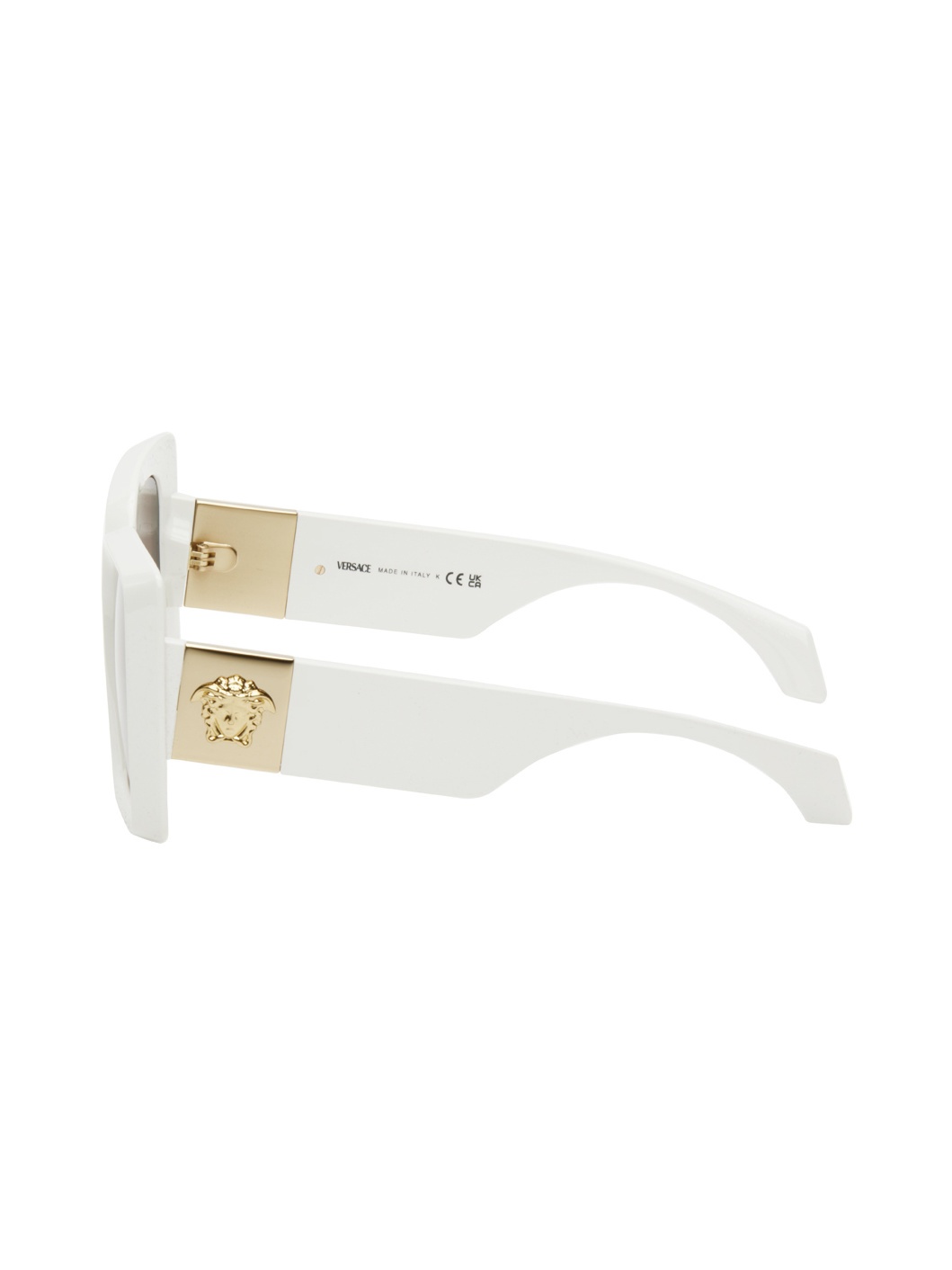 White Maxi Medusa Plaque Sunglasses - 3