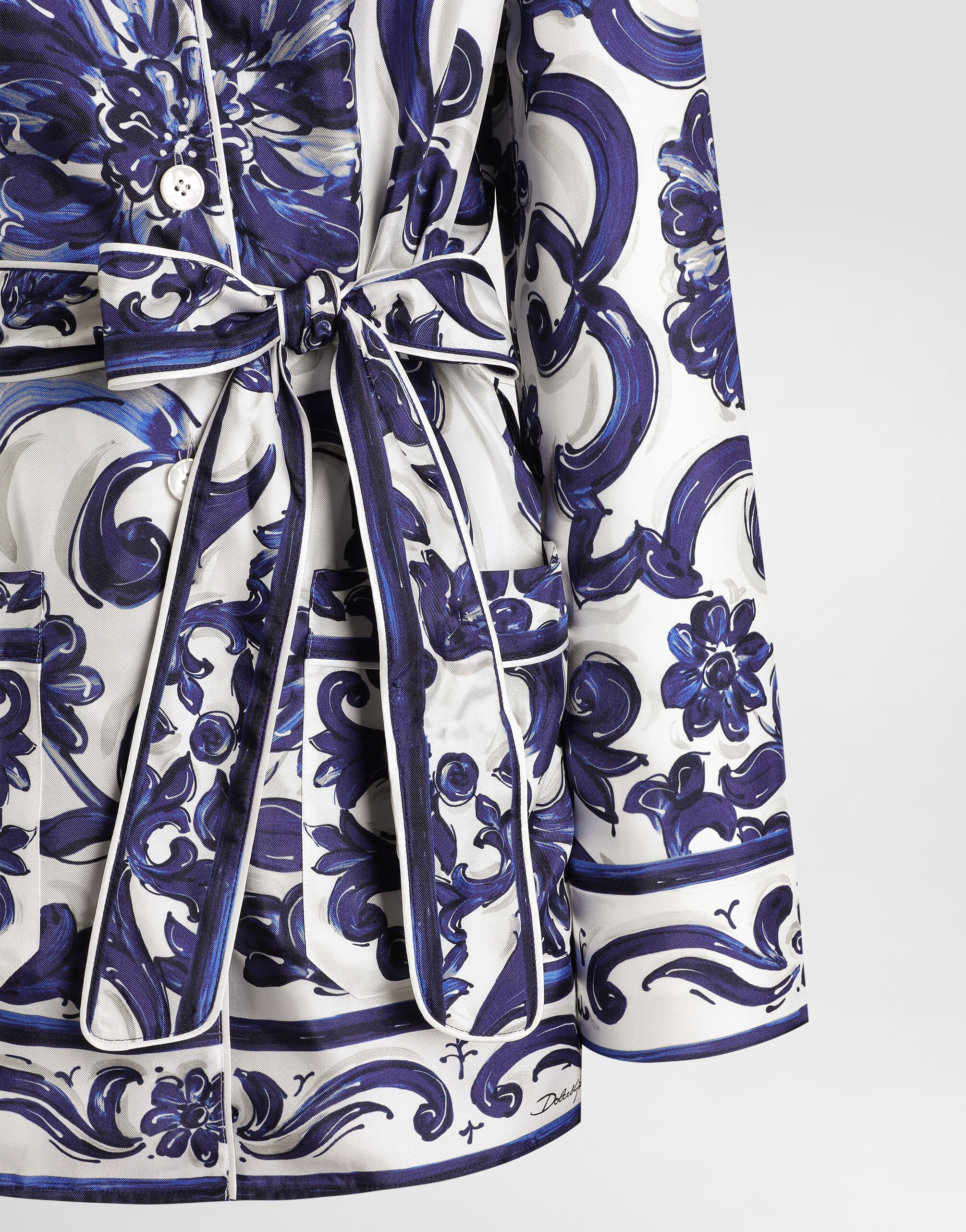 Majolica-print silk vanity shirt - 4