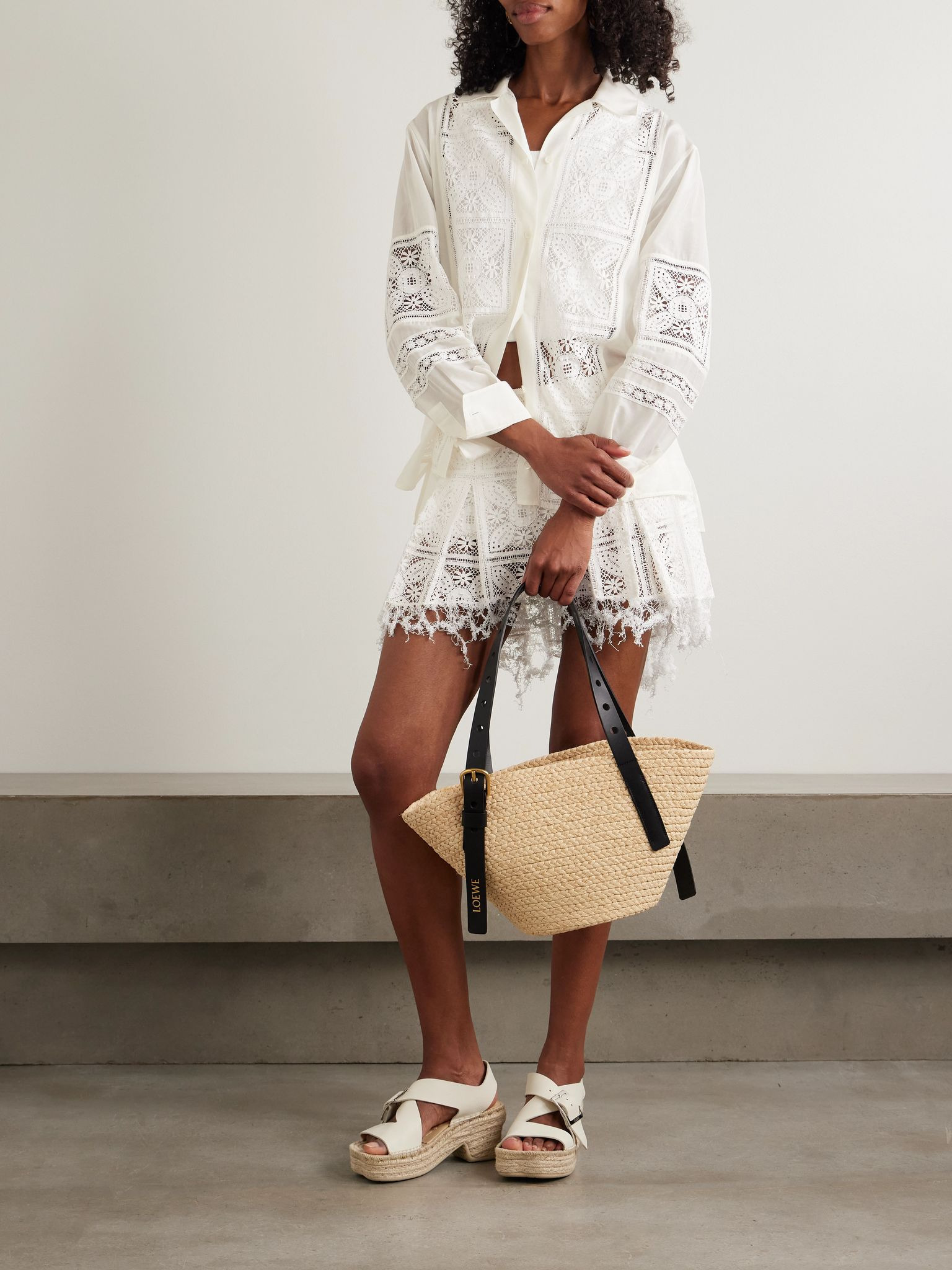 + Paula's Ibiza broderie anglaise cotton and silk-blend shirt White - 2
