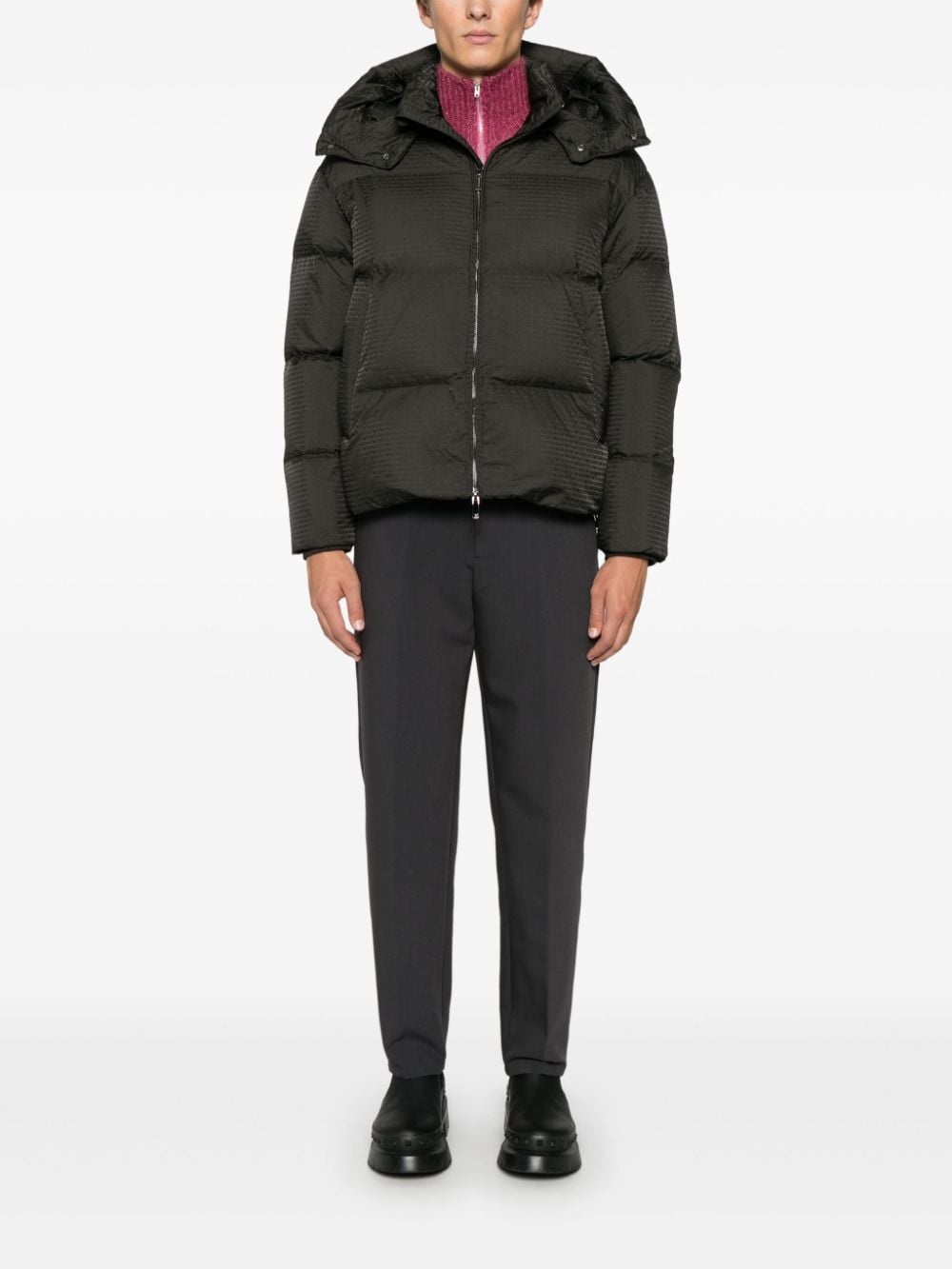 jacquard-logo jacket - 2