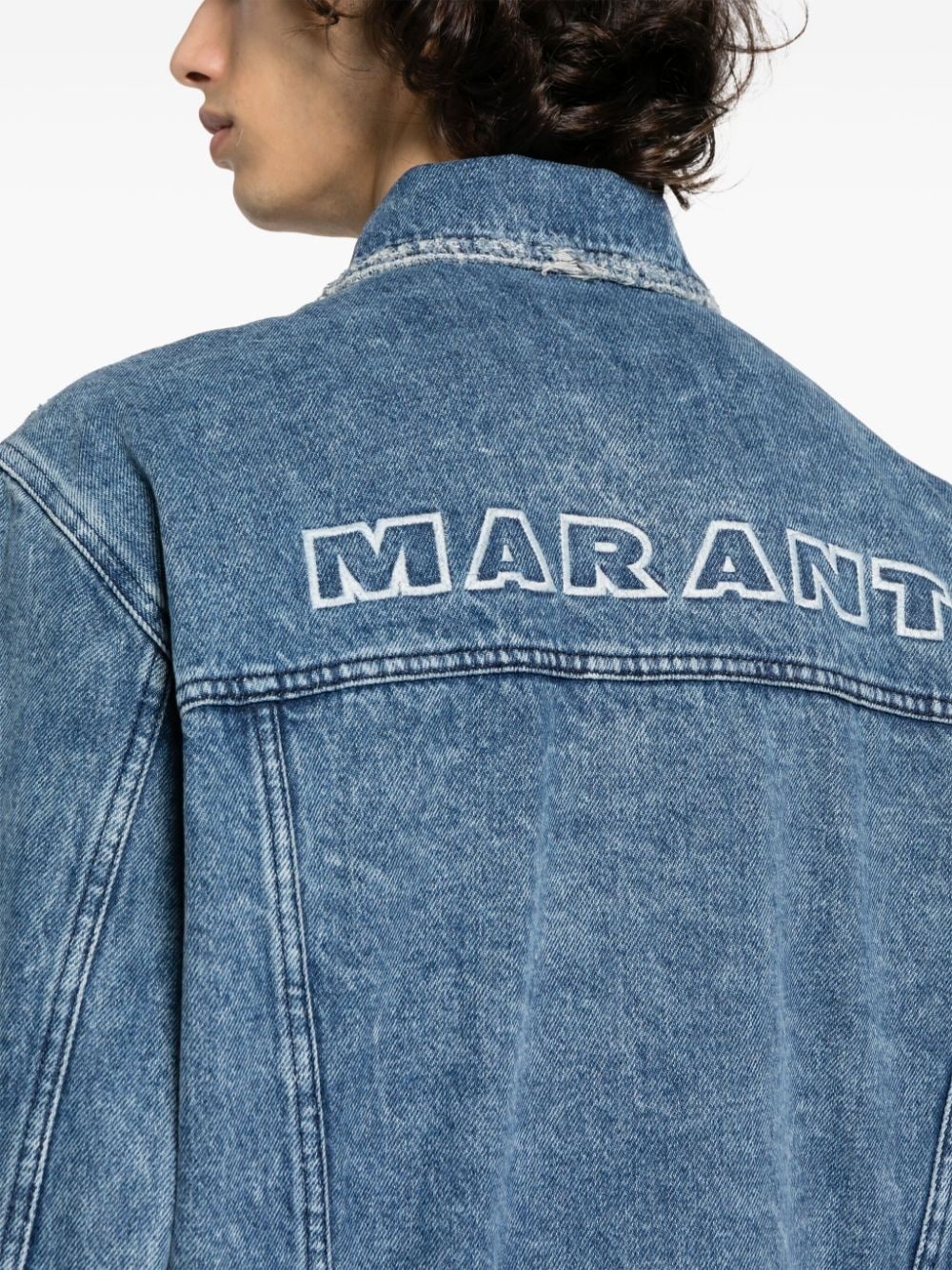 Jango logo-embroidered denim jacket - 5