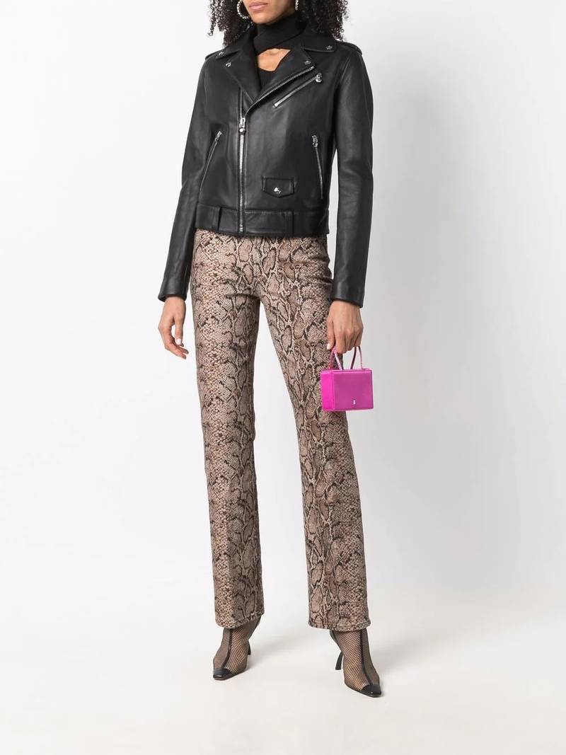 PHILIPP PLEIN leather biker jacket outlook