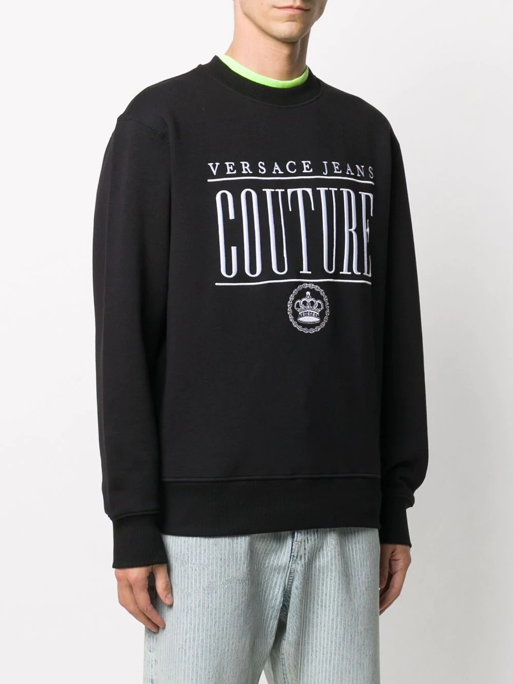 embroidered logo rib-trimmed sweatshirt - 3