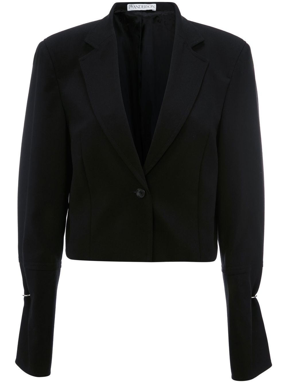 ring-detail cropped blazer - 1