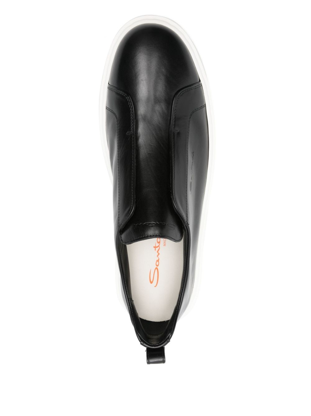 slip-on leather sneakers - 4