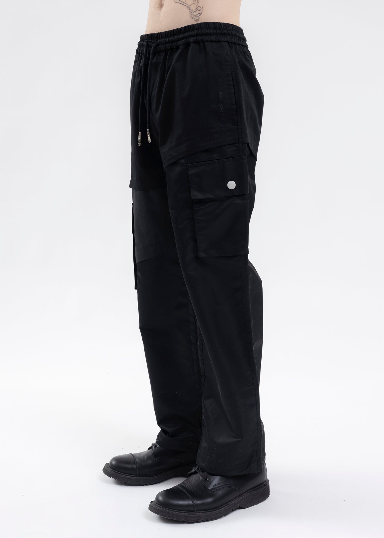 BLACK/GREY PANEL CARGO PANT - 2