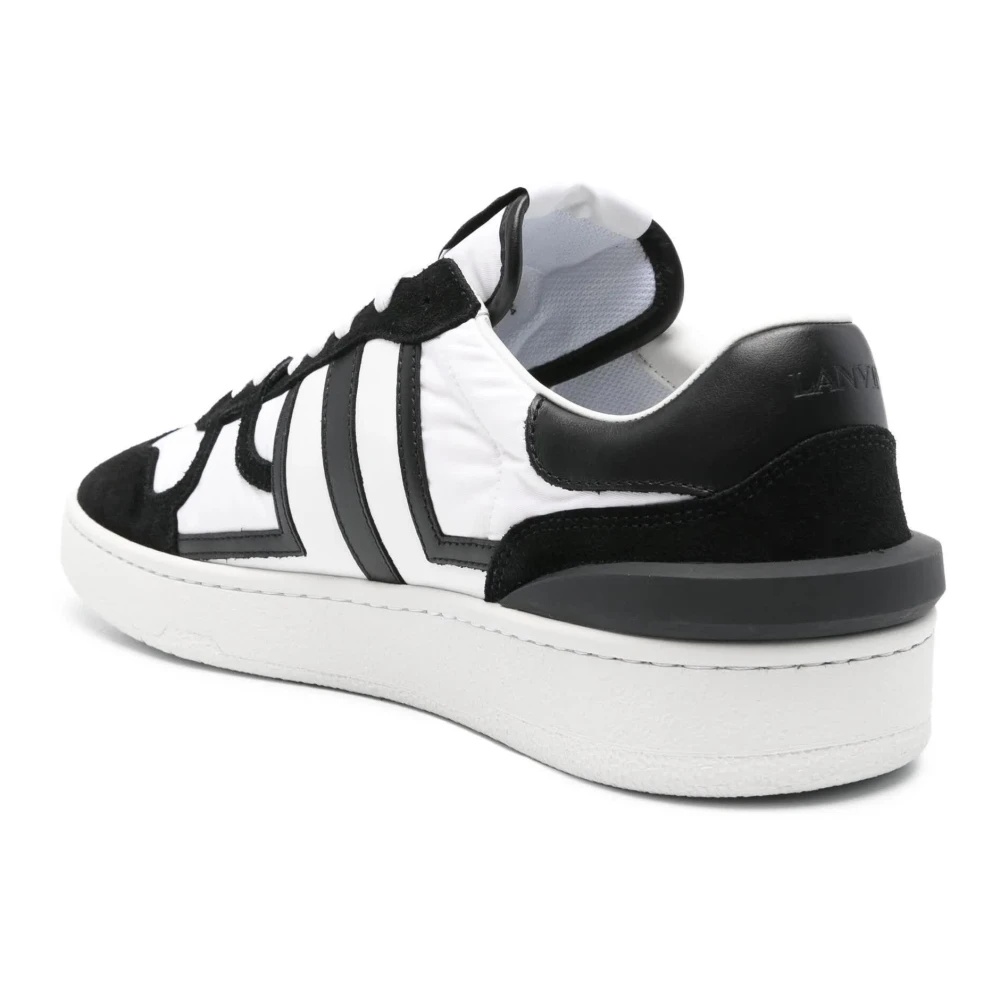 スニーカー LANVIN Men Sneakers FM SKDK00 NYLO A24 0110 OPTIC WHITE BLAC Lanvin Men's Nylon Clay Low Top Sneaker in Optic White/Black