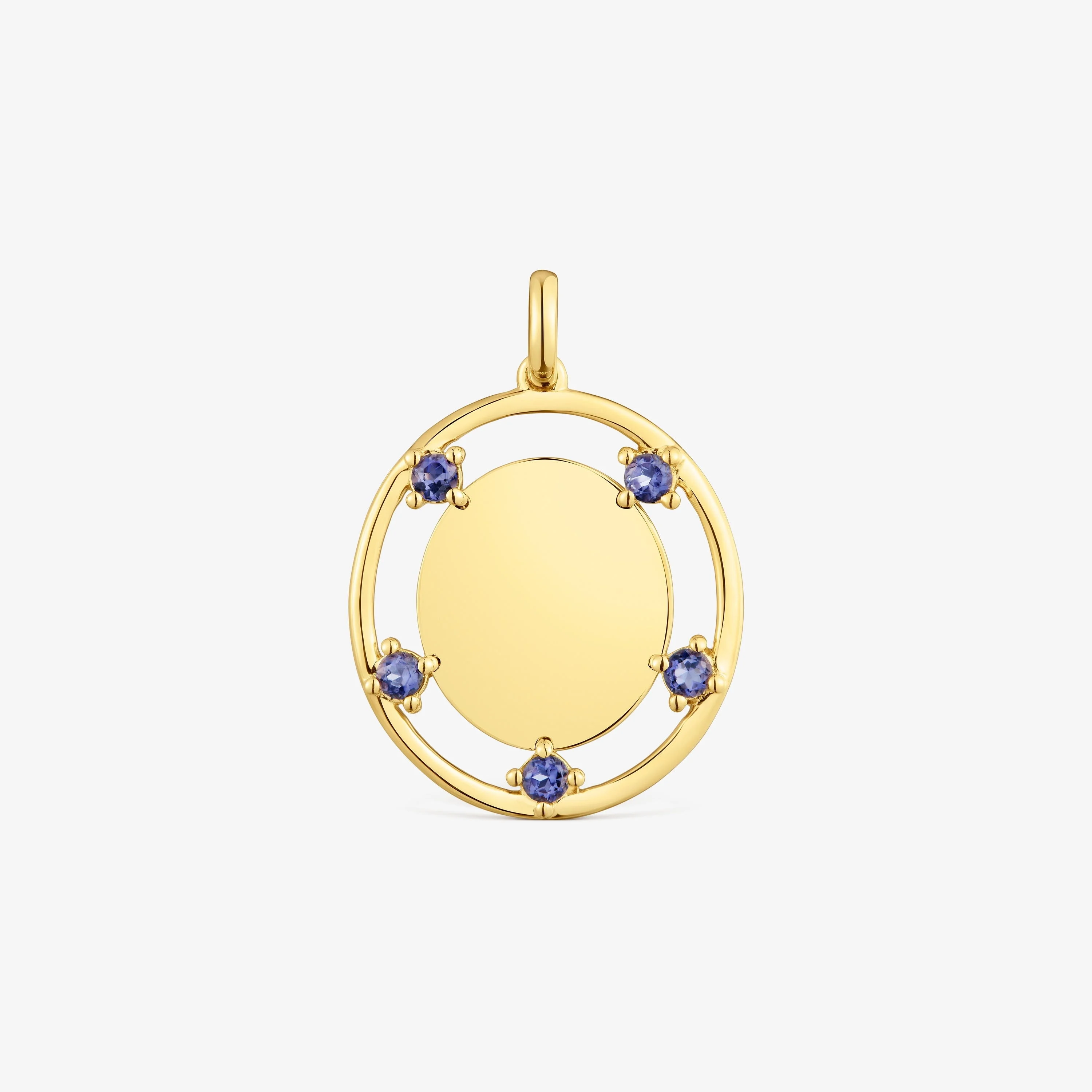 18K solid gold medallion Pendant with iolites TOUS Basics - 1