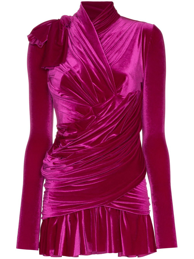 wrap velvet mini dress 1