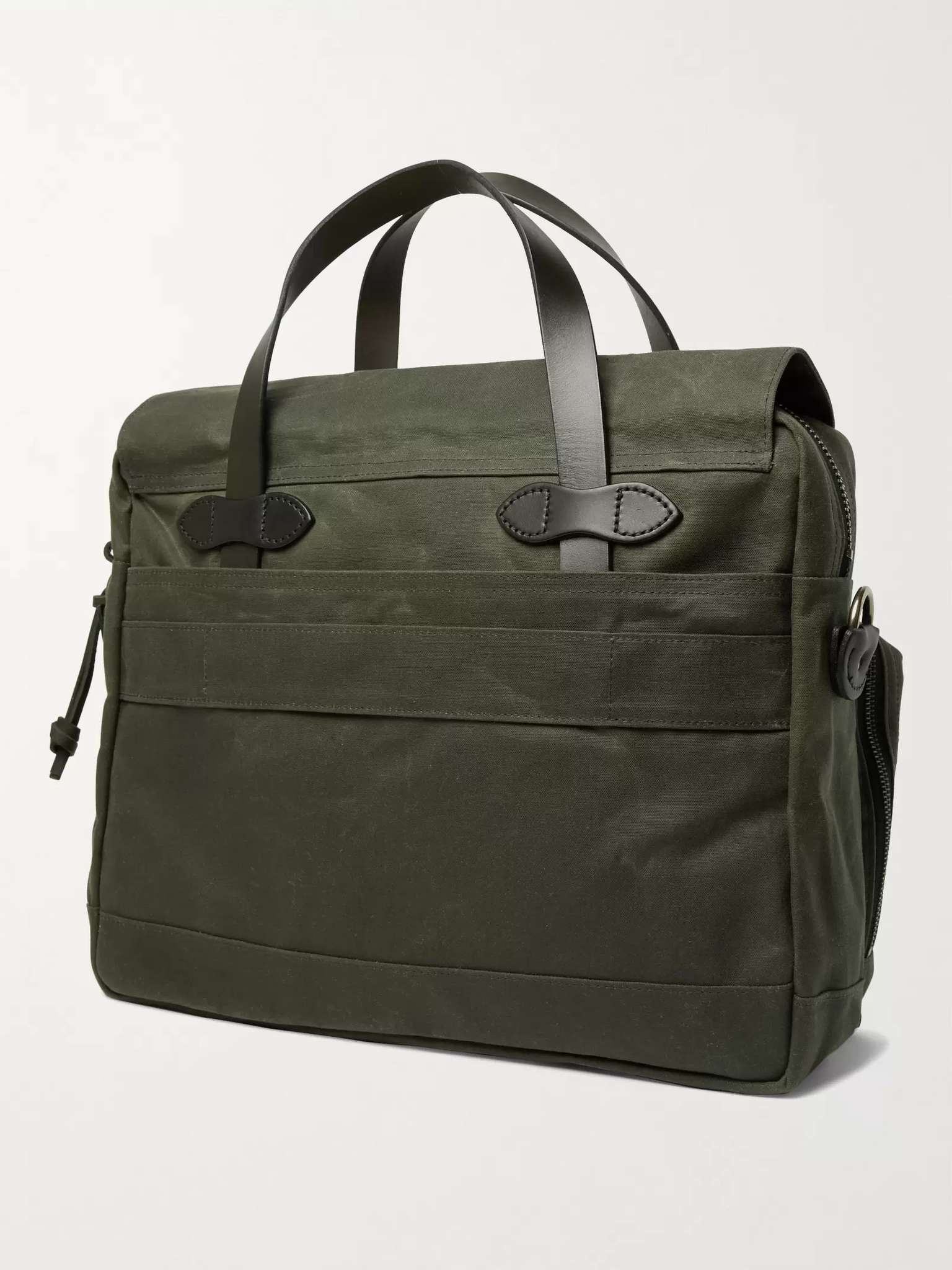 24-Hour Leather-Trimmed Coated-Canvas Briefcase - 4