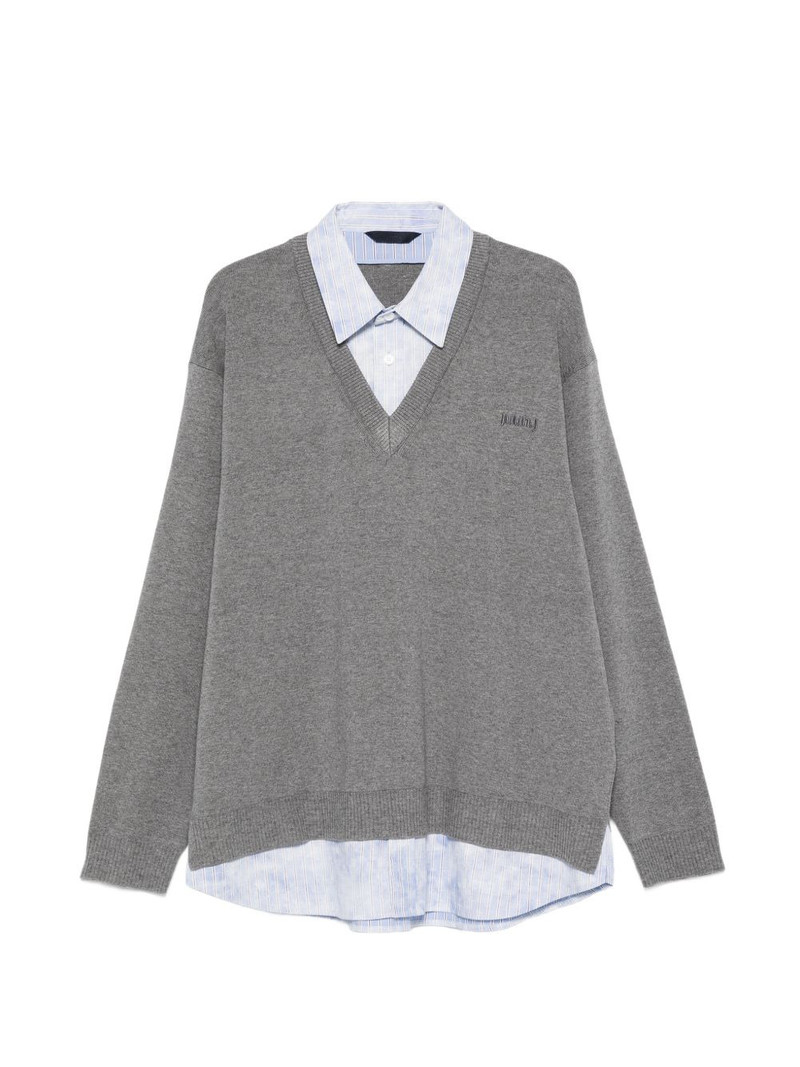shirt-detail sweater 1