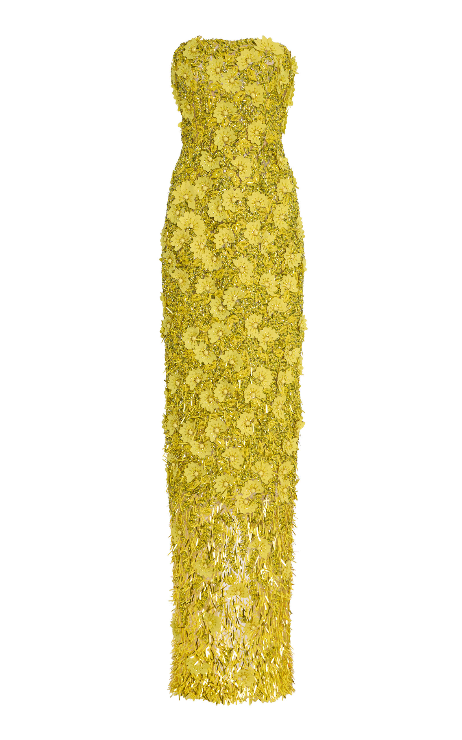 Embellished Tulle Gown yellow - 1
