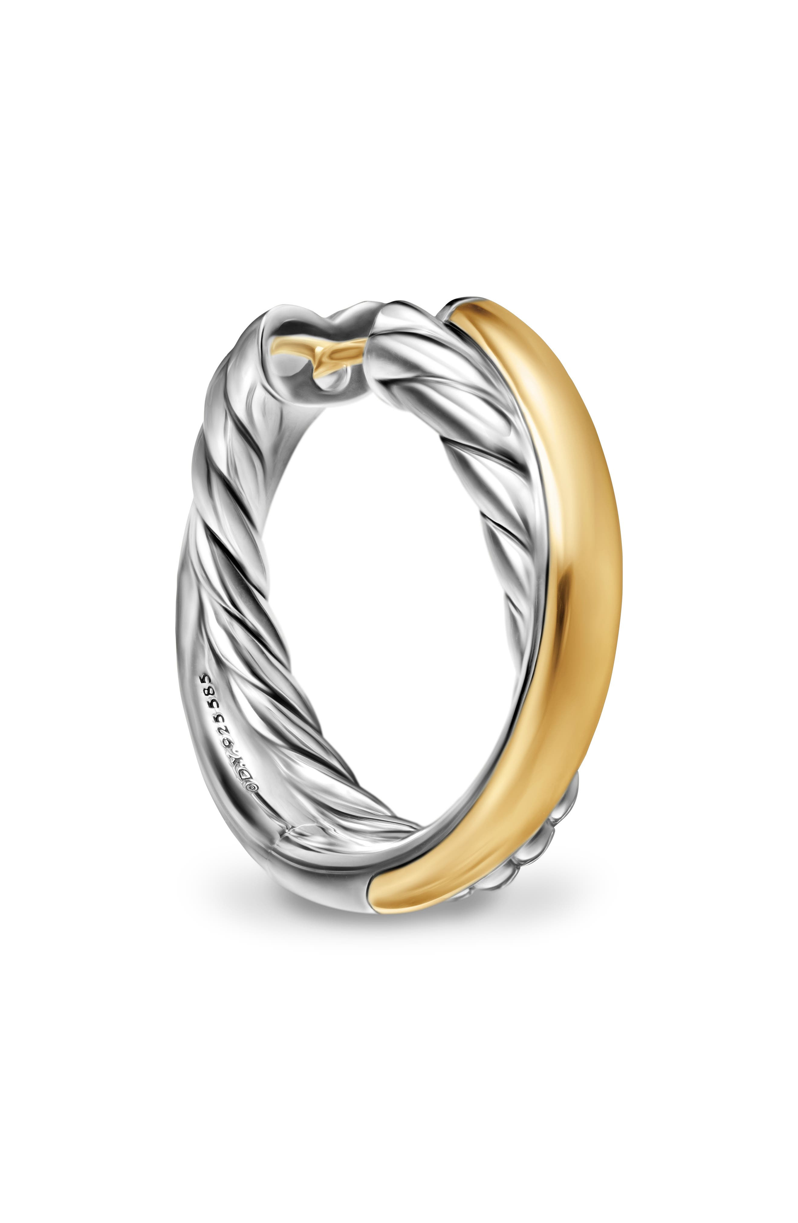 David Yurman Bold Crossover Hoop Earrings in Sterling Silver 14Kyg at Nordstrom - 3