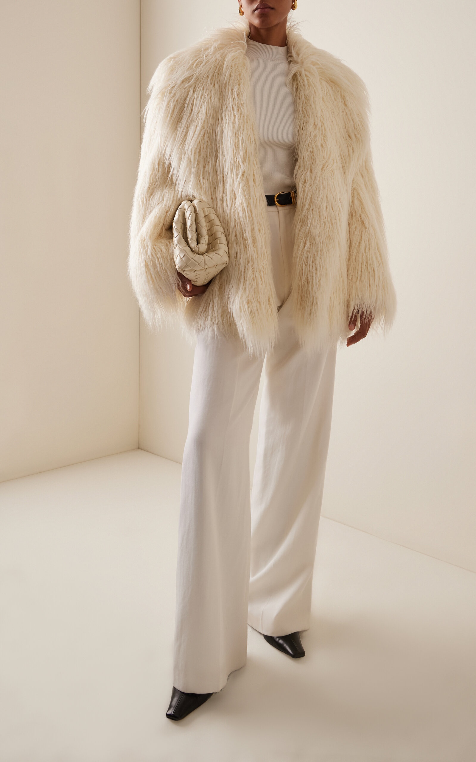 Liza Short Faux Fur Coat white - 2