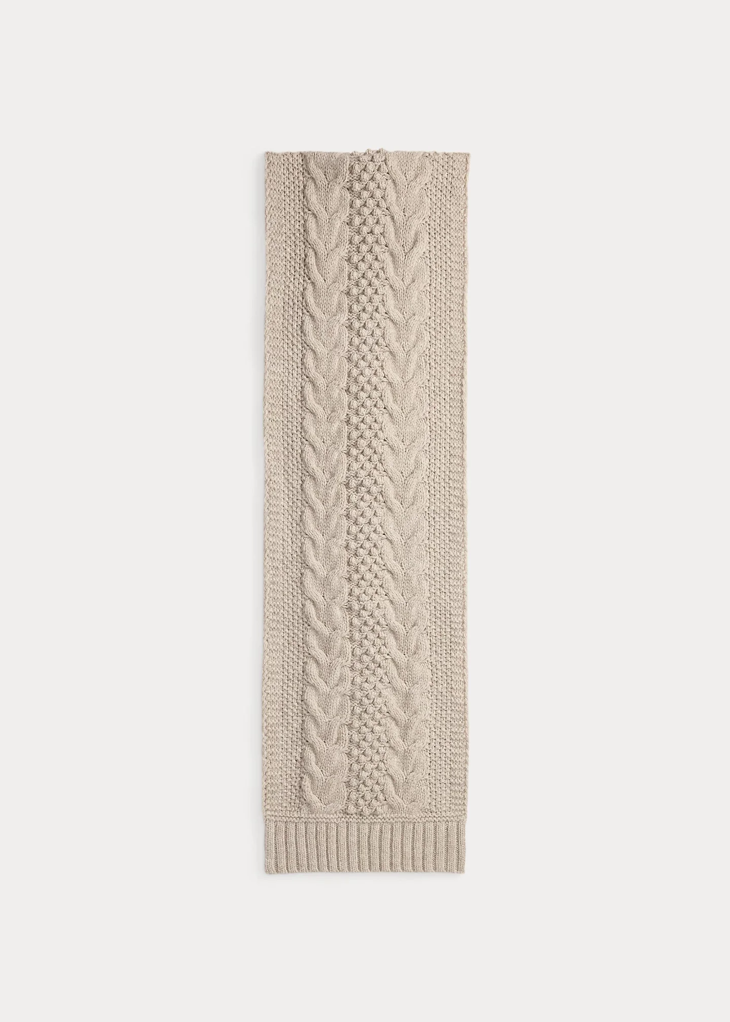 Cable-Knit Wool Scarf - 1
