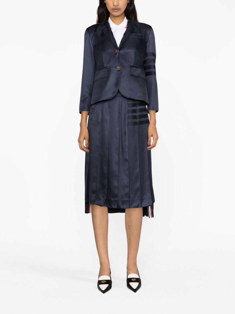 4-Bar single-breasted silk blazer - 2
