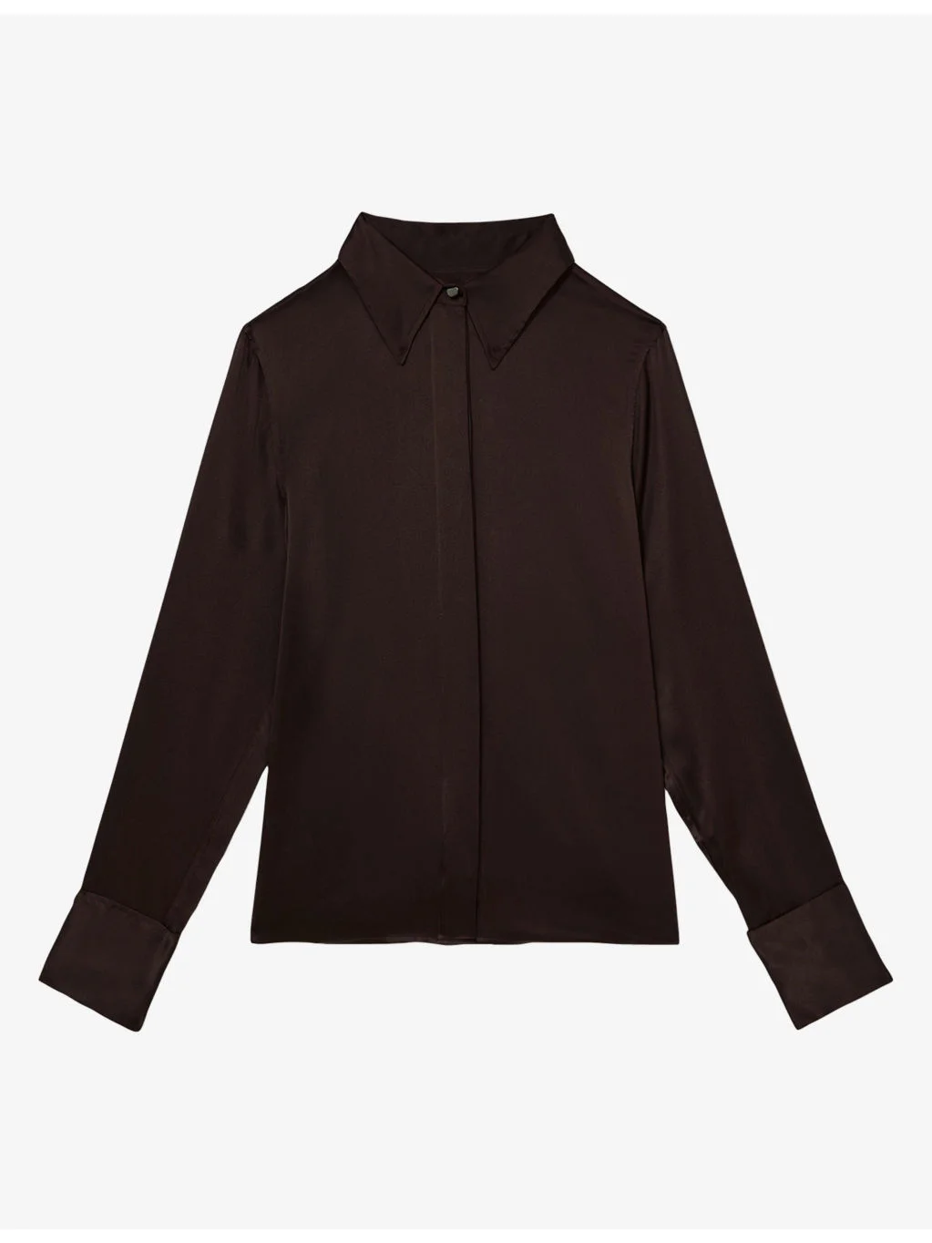 Ameira Concealed-Placket Silk Shirt - 1