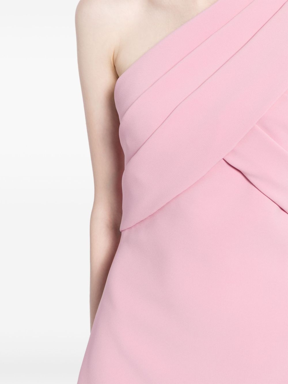 one-shoulder crepe minidress - 5