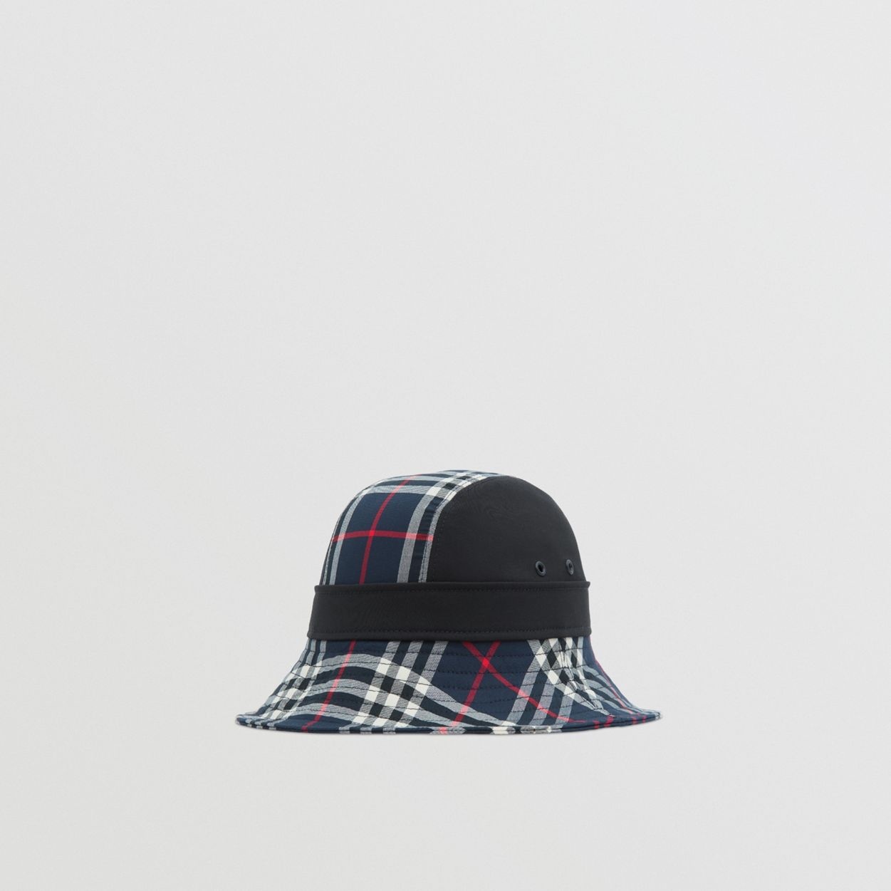 Vintage Check Panel Cotton Gabardine Bucket Hat - 3