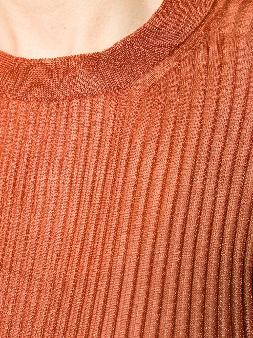 metallic ribbed knitted top - 5