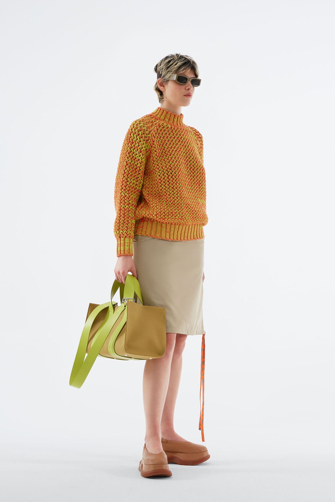 ORANGE & GREEN RAGLAN SWEATER - 2
