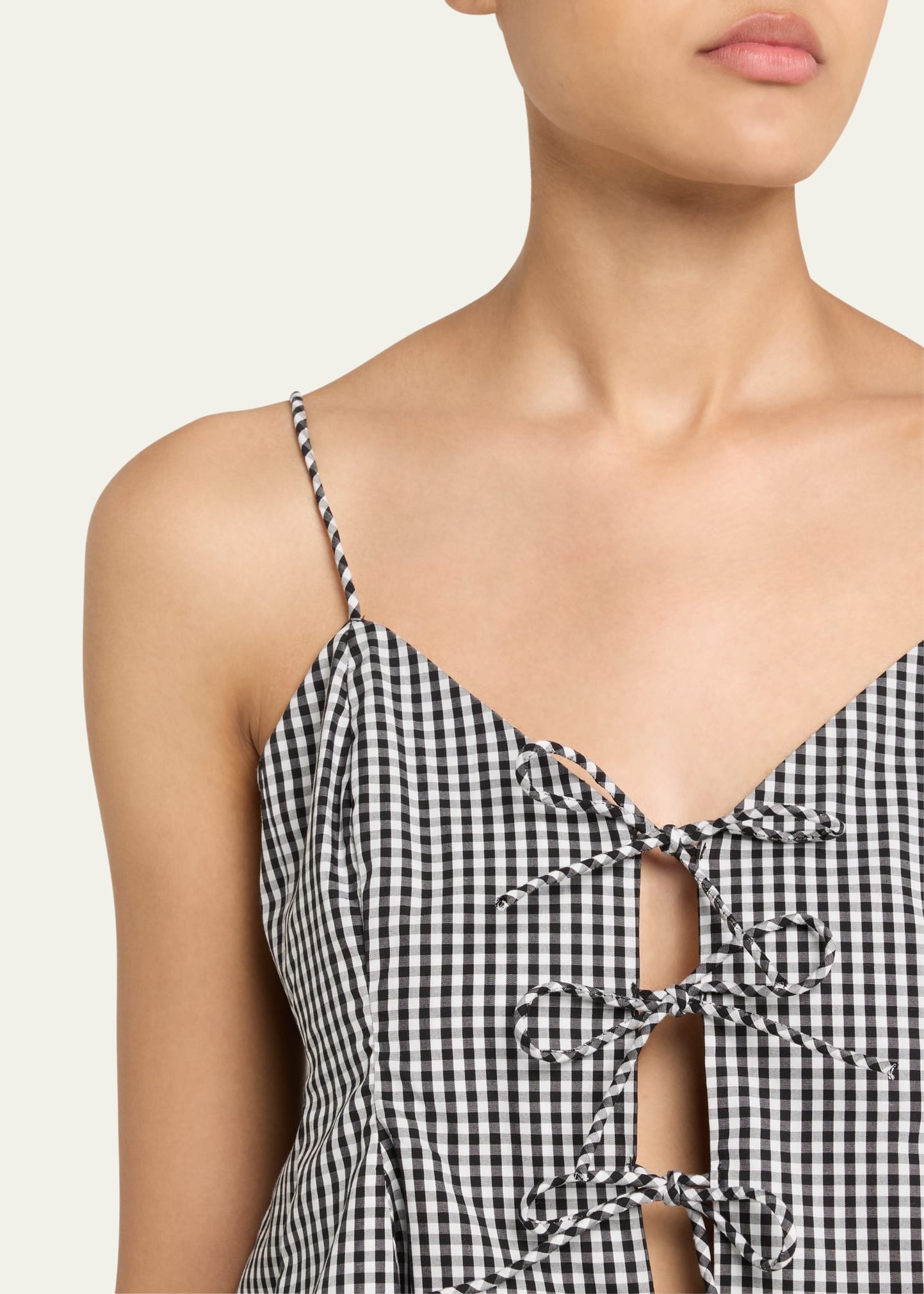 Neci Gingham Tie-Front Cami - 5