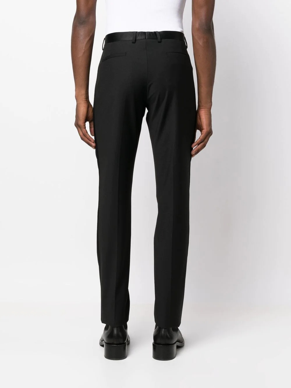 straight-leg wool-blend trousers - 4