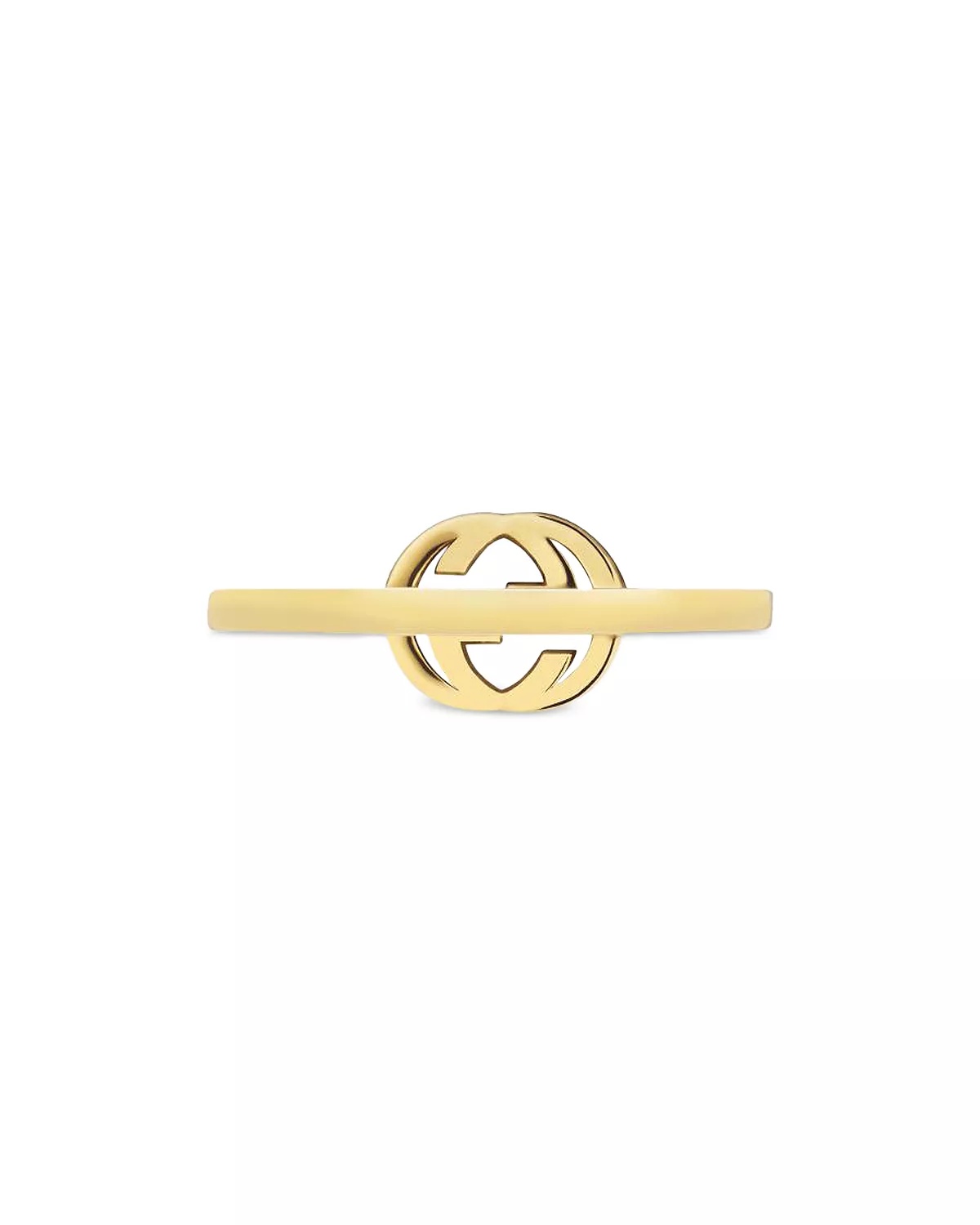 18K Yellow Gold Interlocking G Diamond Logo Ring - 2