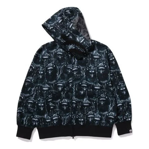 A Bathing Ape Ape Head Graffiti Shark Full Zip Hoodie 'Black' 1J80-115-004-BLK - 1