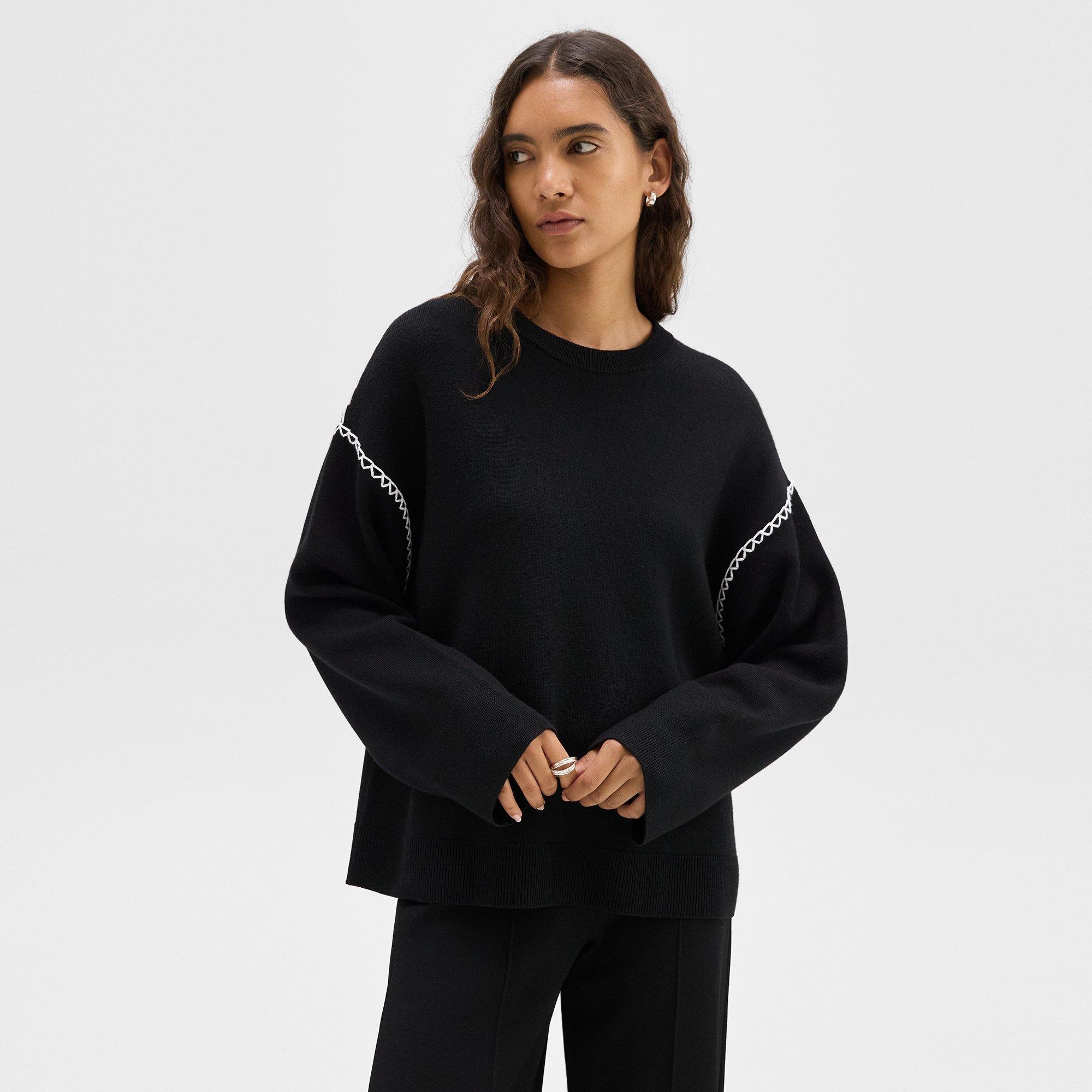 Blanket Stitch Sweater in Merino Wool - 2