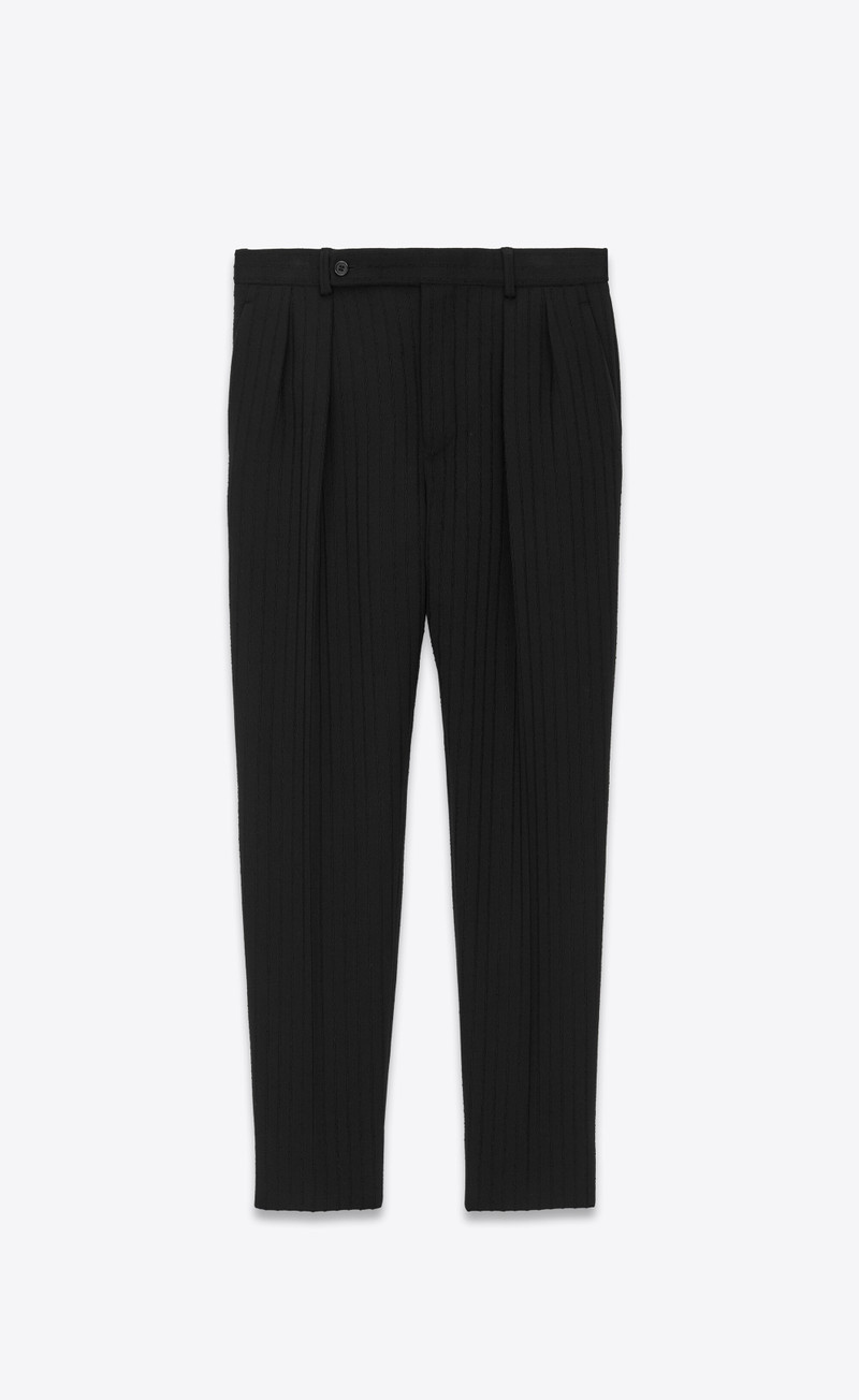 carrot-fit pants in striped wool 1