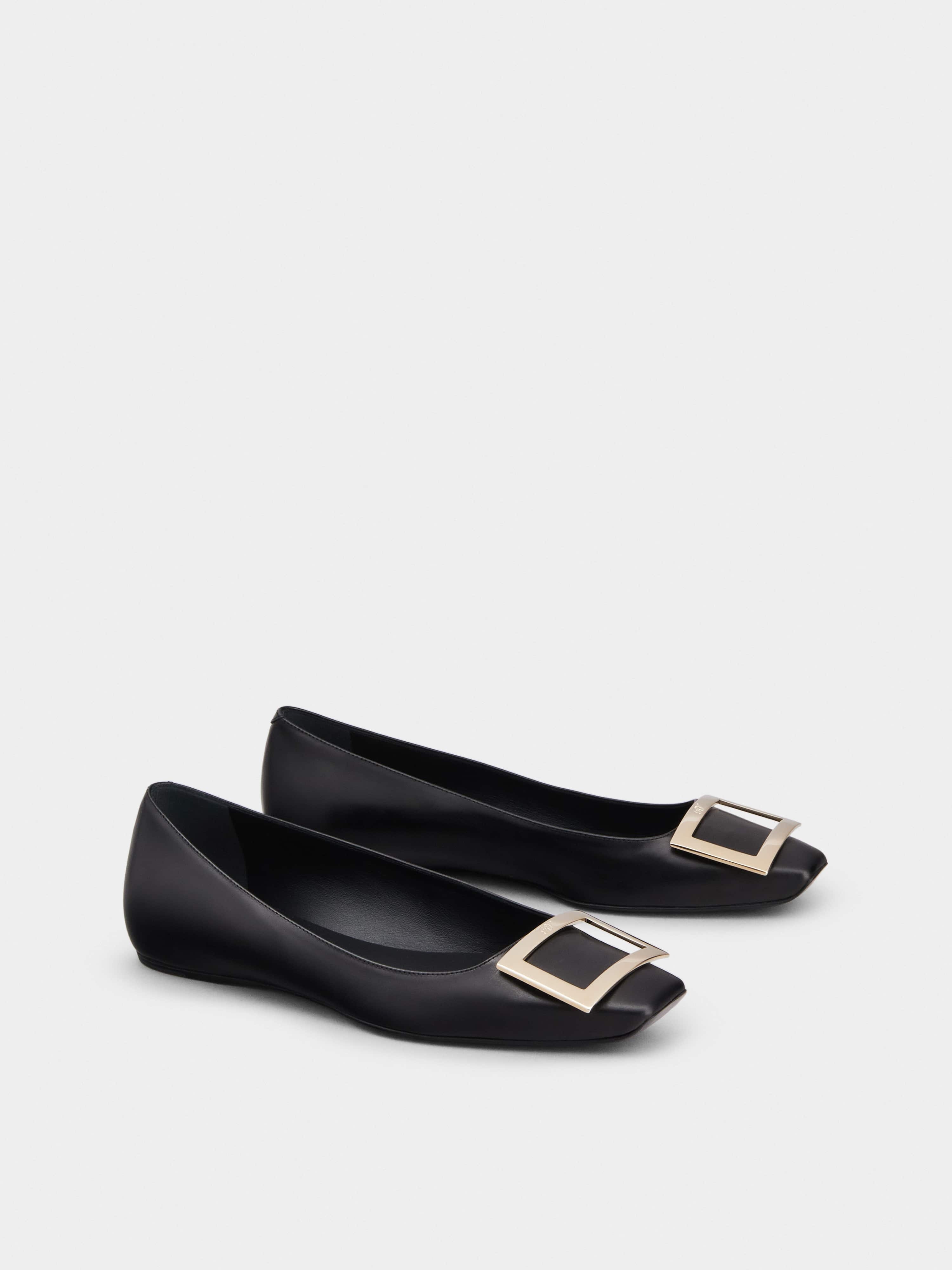 Trompette Metal Buckle Ballerinas in Leather - 2