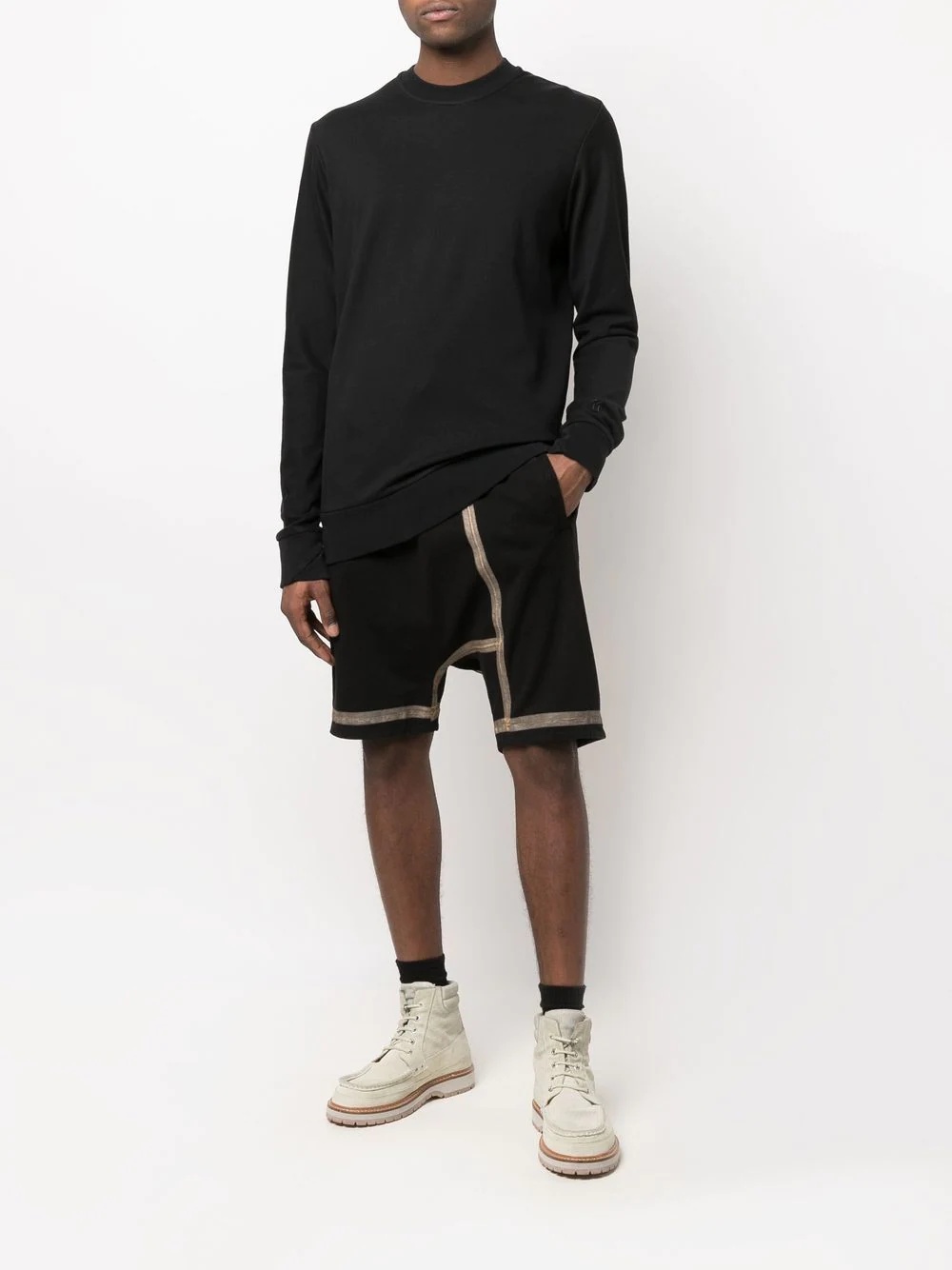 contrast-trim panelled track shorts - 2