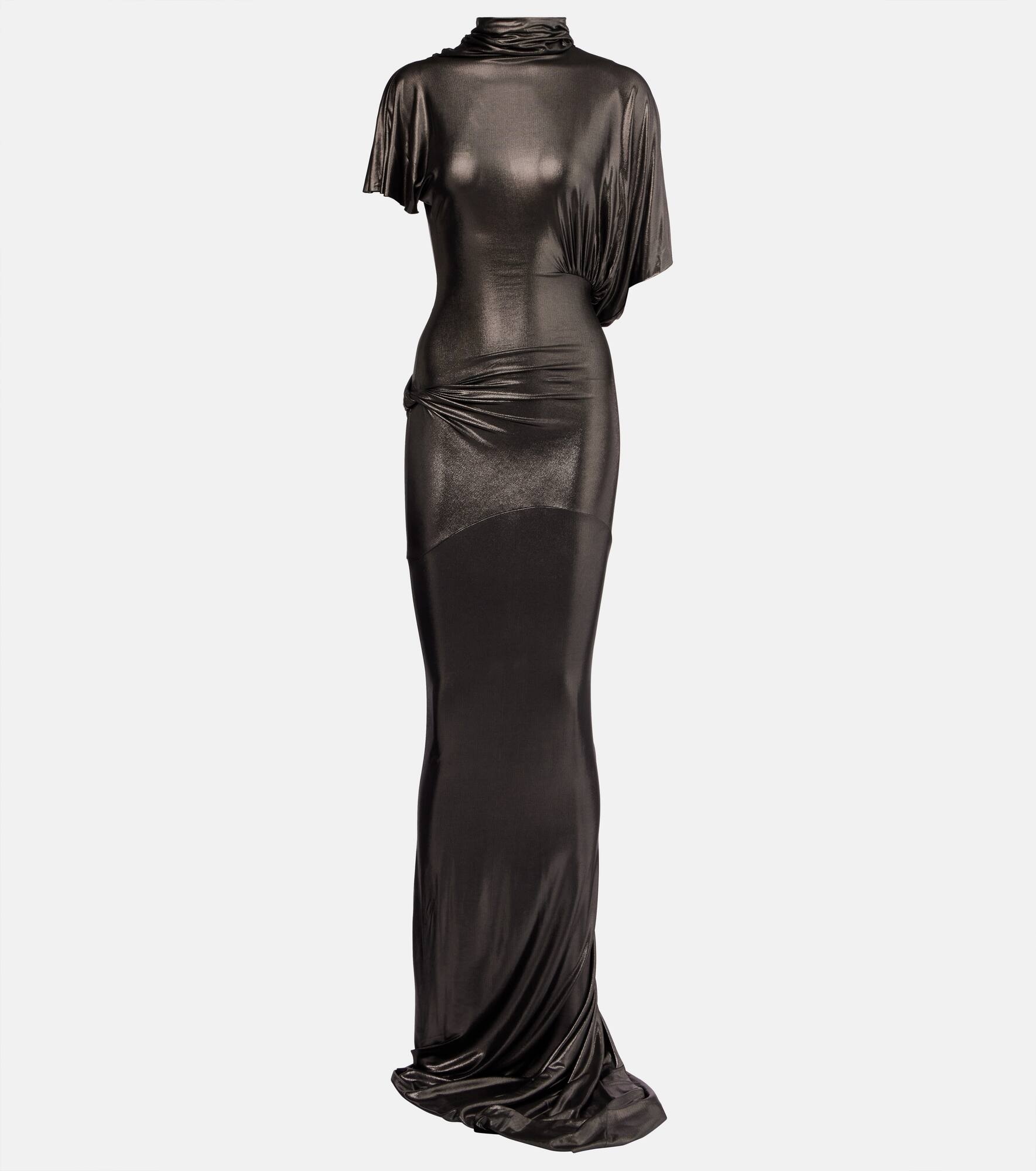 Lilith draped asymmetric gown - 1
